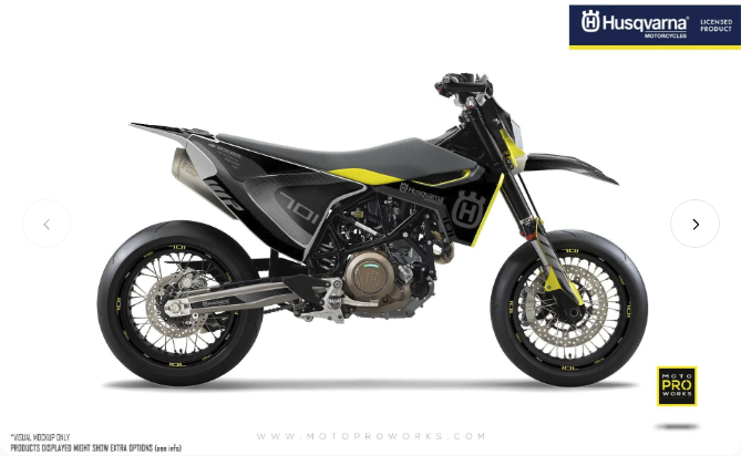 *OUTLET!* Husqvarna 701 Supermoto 2015-2025 GRAPHICS - "RR-Tech" (Black)- MATTE - Ref.32906