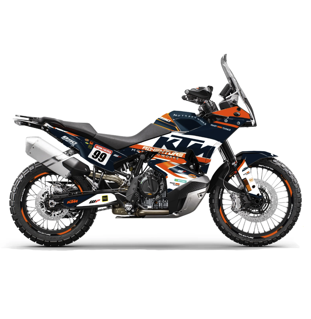 *POISTOMYYNTI!* KTM 890 Adventure R 2023-2026 GRAFIIKAT - "Atlantic" (Tummansininen)- KIILTÄVÄ - Viite 28900