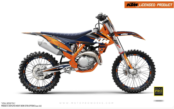 *POISTOMYYNTI!* KTM 250 EXC SIXDAYS 2014-2016 GRAFIIKAT -  "Colibri" (Oranssi) - KIILTÄVÄ - Viite 29082