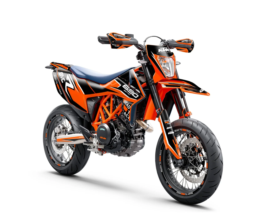 *DÉSTOCKAGE !* KTM 690 Enduro R 2012-2018 KITS DÉCO - "District" (Orange) - PAILLETTES COSMIQUES - Réf.28485