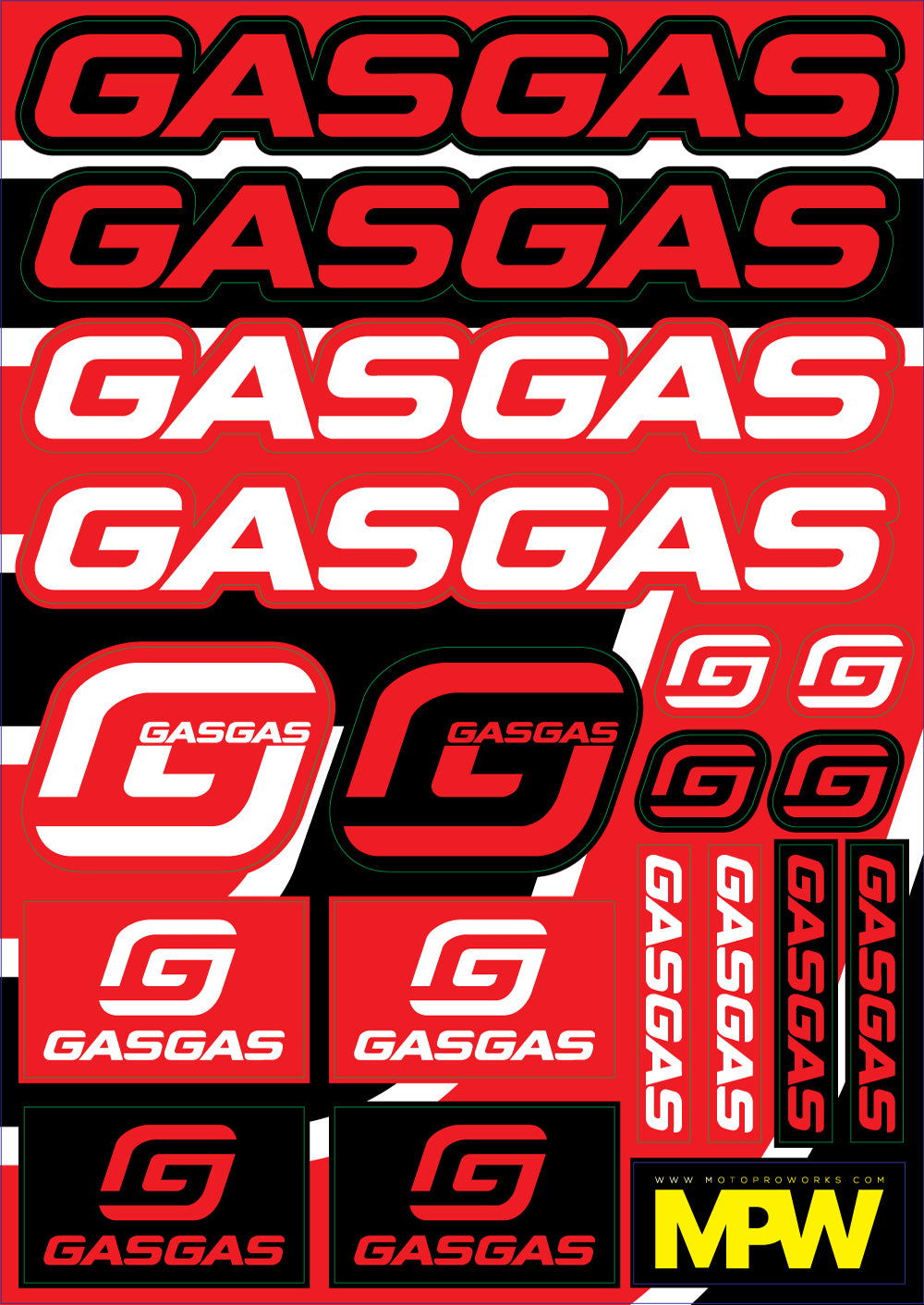 GasGas Sticker Sheets - "GasGas logos"