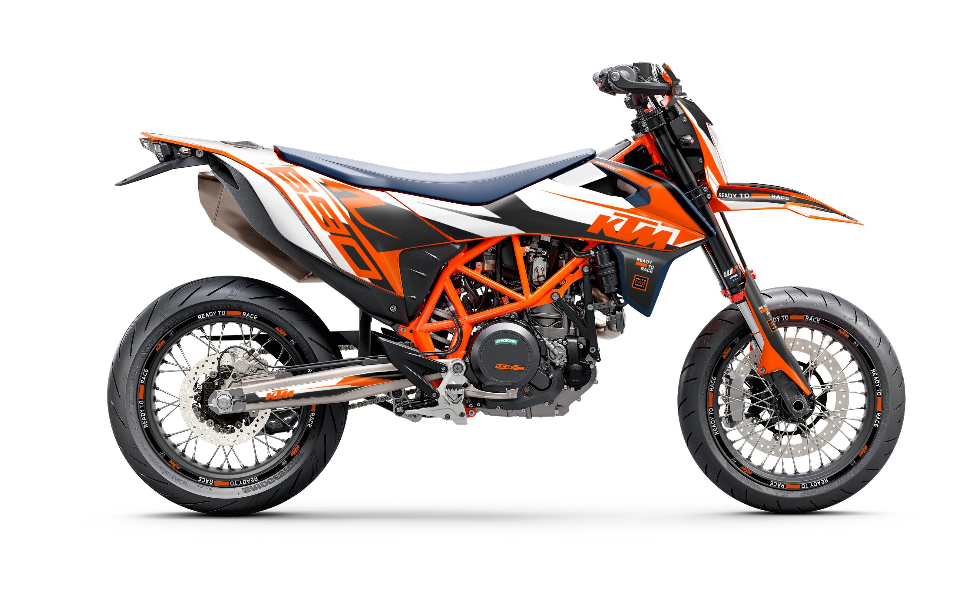 KTM 690 Enduro GRAPHICS - "Tempest" (White) - MotoProWorks