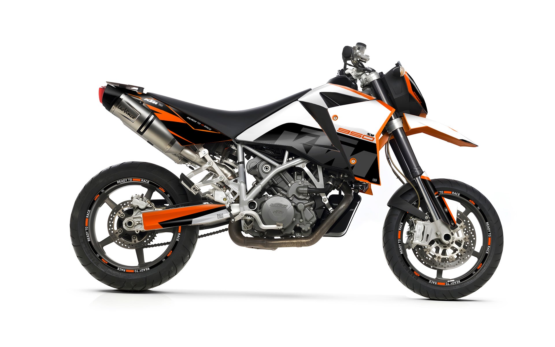 KTM 950 SM GRAPHICS - "Torque" (White/Black/Orange)
