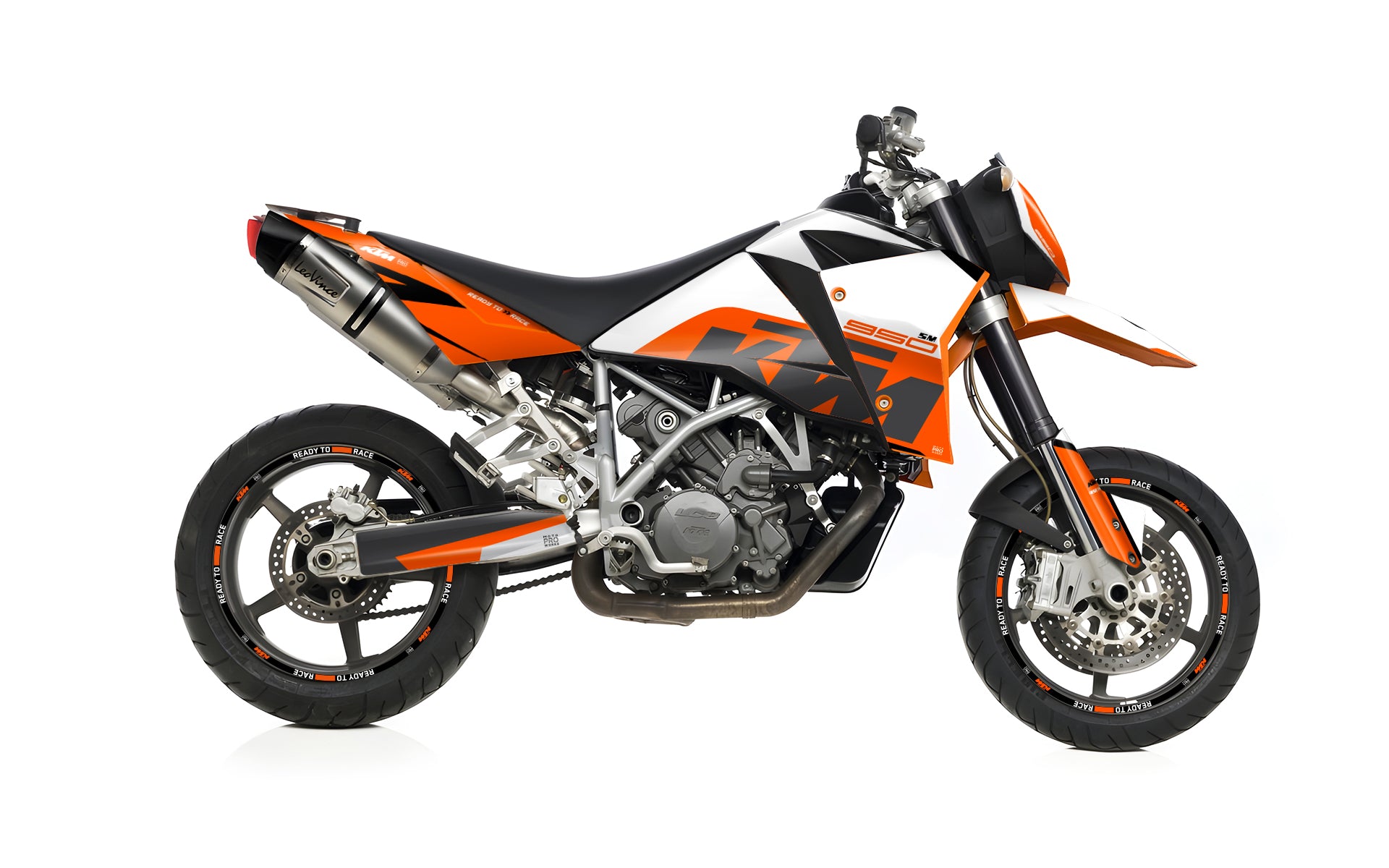 KTM 950 SM GRAPHICS - "Torque" (White/Orange)
