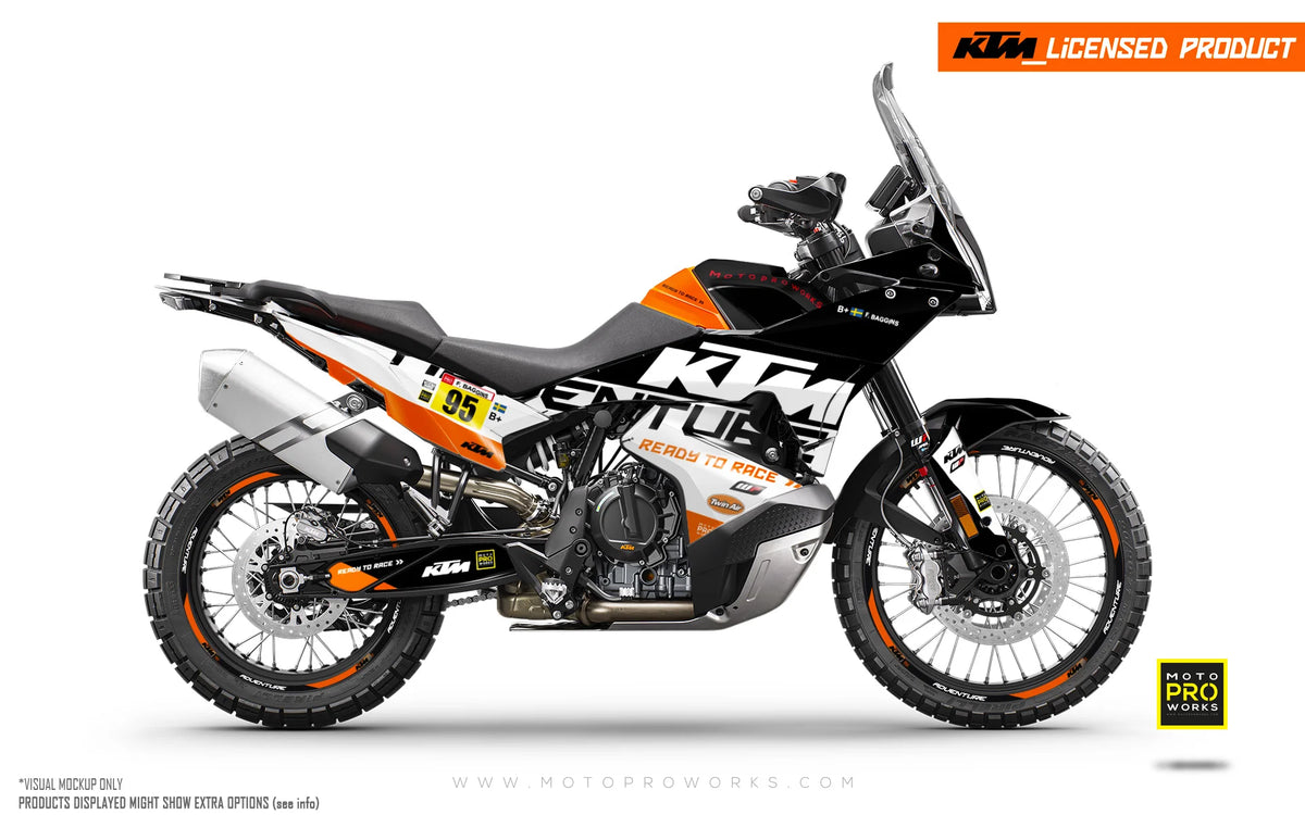 *OUTLET!* –  KTM 790/890 ADVENTURE R 2023 with S fork guards GRAPHICS - &quot;WAYPOINTER&quot; (NIGHT) - MATTE KIT