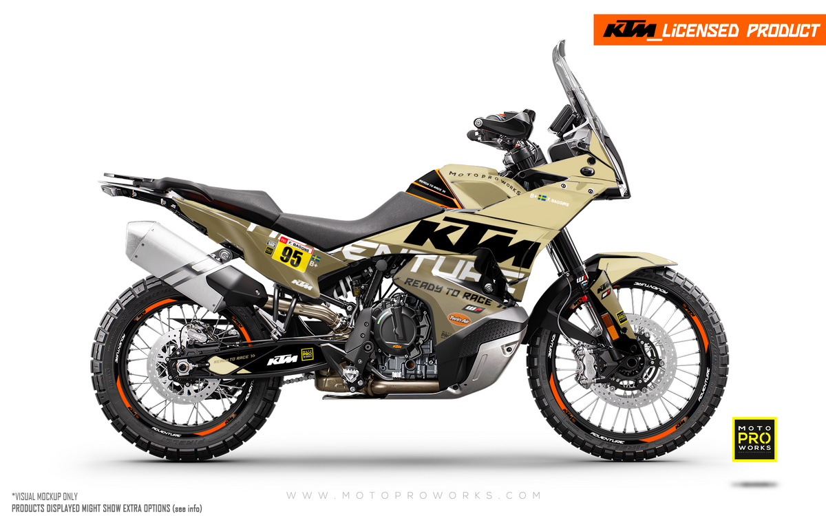*OUTLET!* –  KTM 790/890 ADVENTURE S 2023 GRAPHICS - &quot;WAYPOINTER&quot; (SAND) - GLOSSY KIT