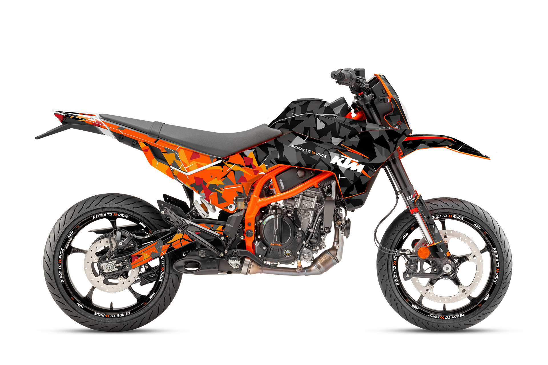 KTM 125 SMC-R GRAPHICS - "Flake" (Black/Orange)