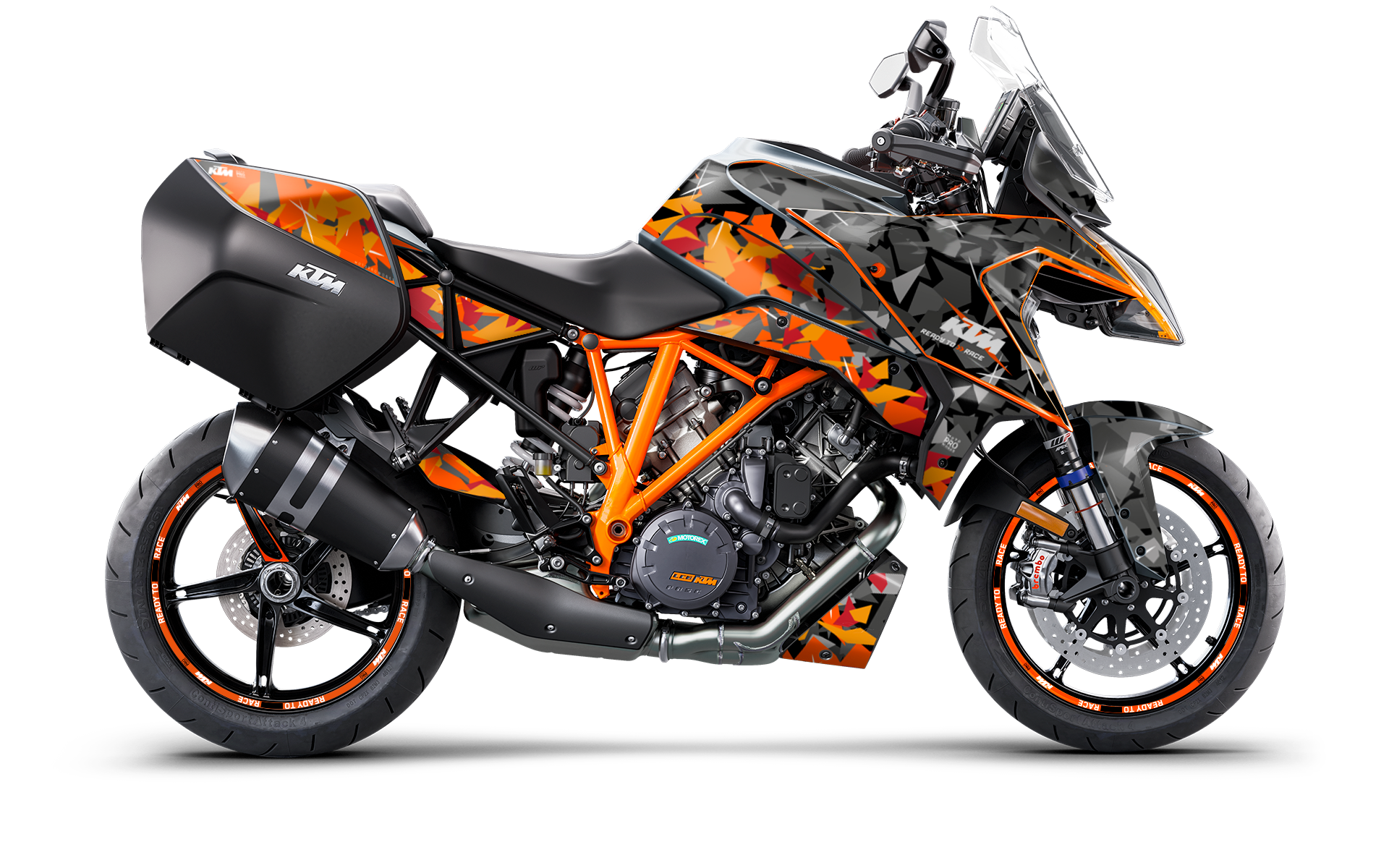 KTM 1290 Super Duke GT GRAPHICS - "Flake" (Black/Orange)