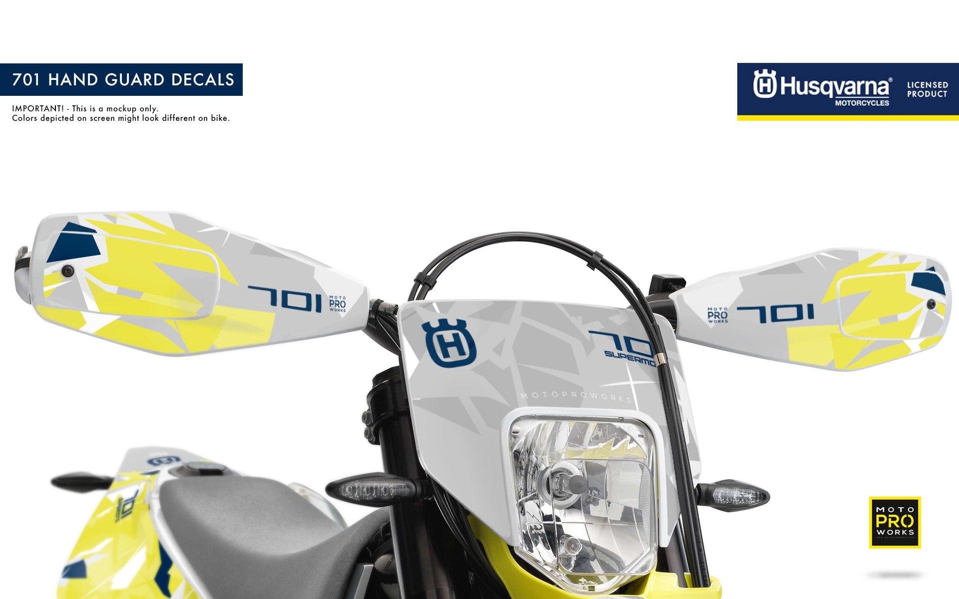 Husqvarna 701 Enduro Graphics - "Flake" (Grey/Yellow) - MotoProWorks | Decals and Bike Graphic kits