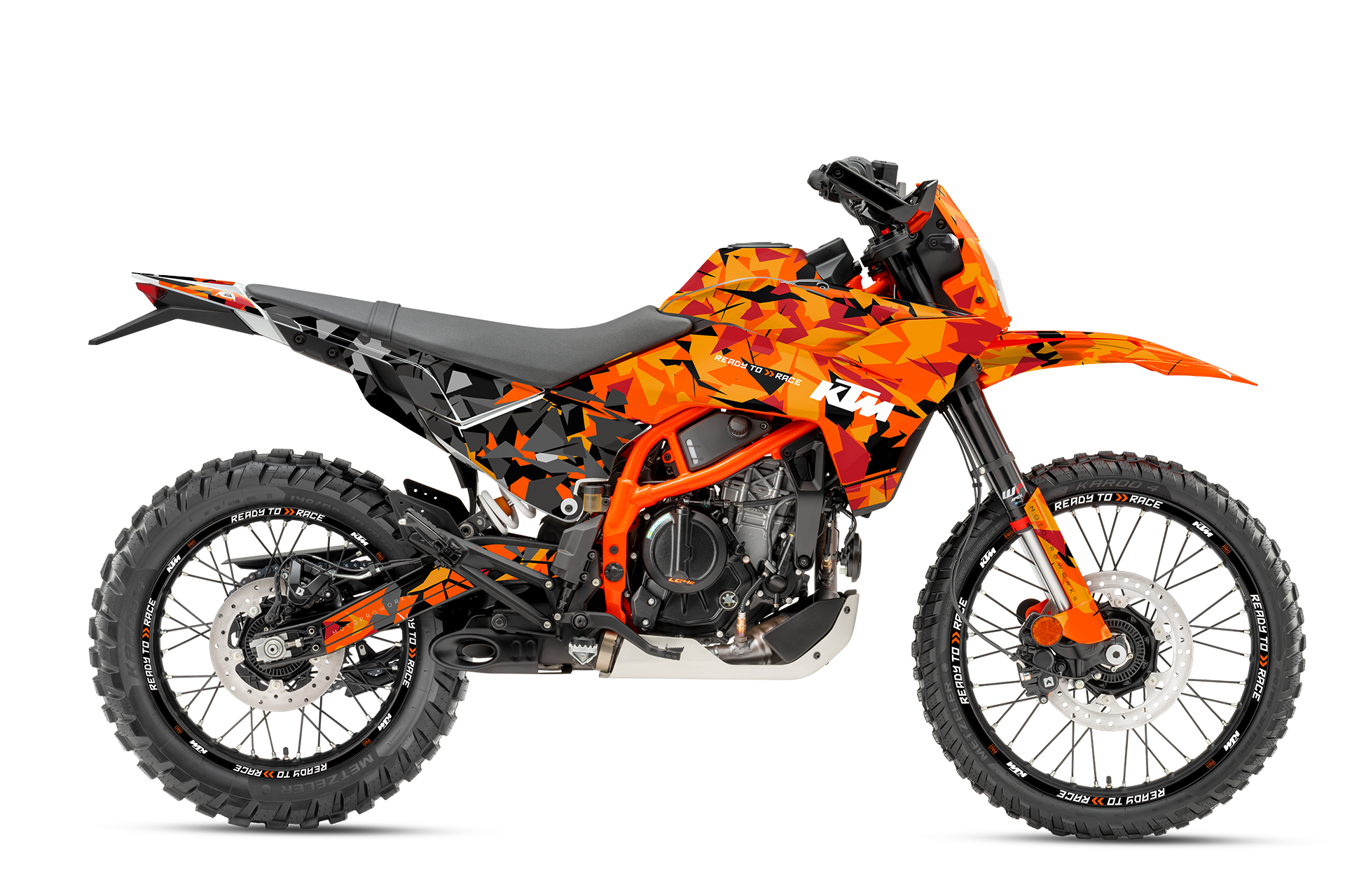 KTM 390 Enduro R GRAPHICS - "Flake" (Orange/Black)
