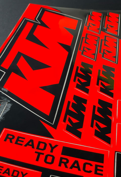 KTM Sticker Sheets - "KTM" (FLUO)