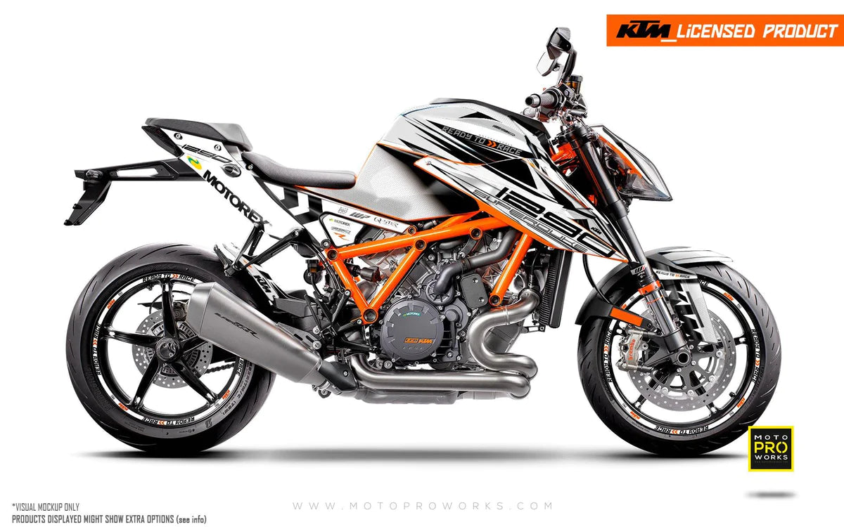 *OUTLET!* – KTM 1290 Superduke R (2020-2023) - &quot;Vortex&quot; (White) - MATTE KIT