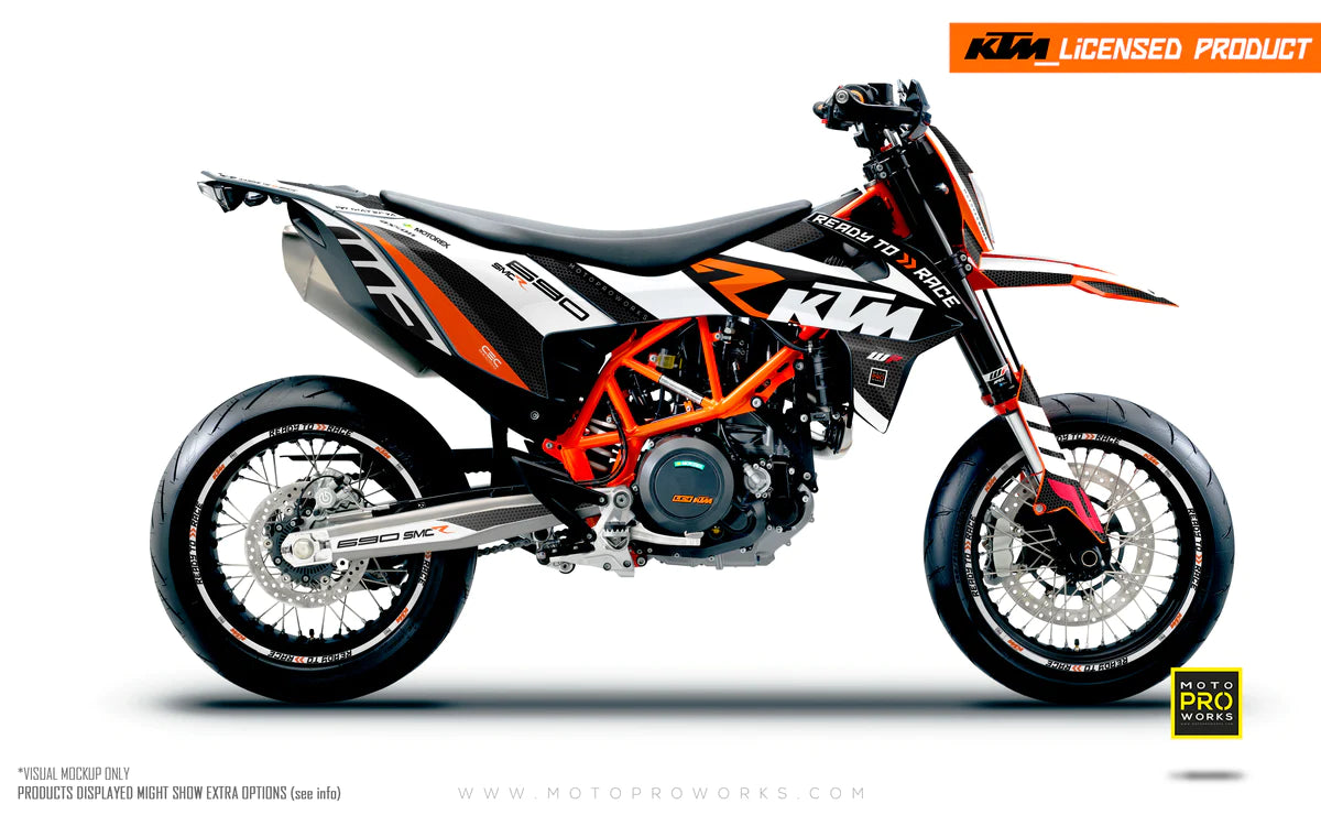 *OUTLET!* – KTM 690 SMC-R (2014-2018) - &quot;RR-Tech&quot; (White)- GLOSSY KIT