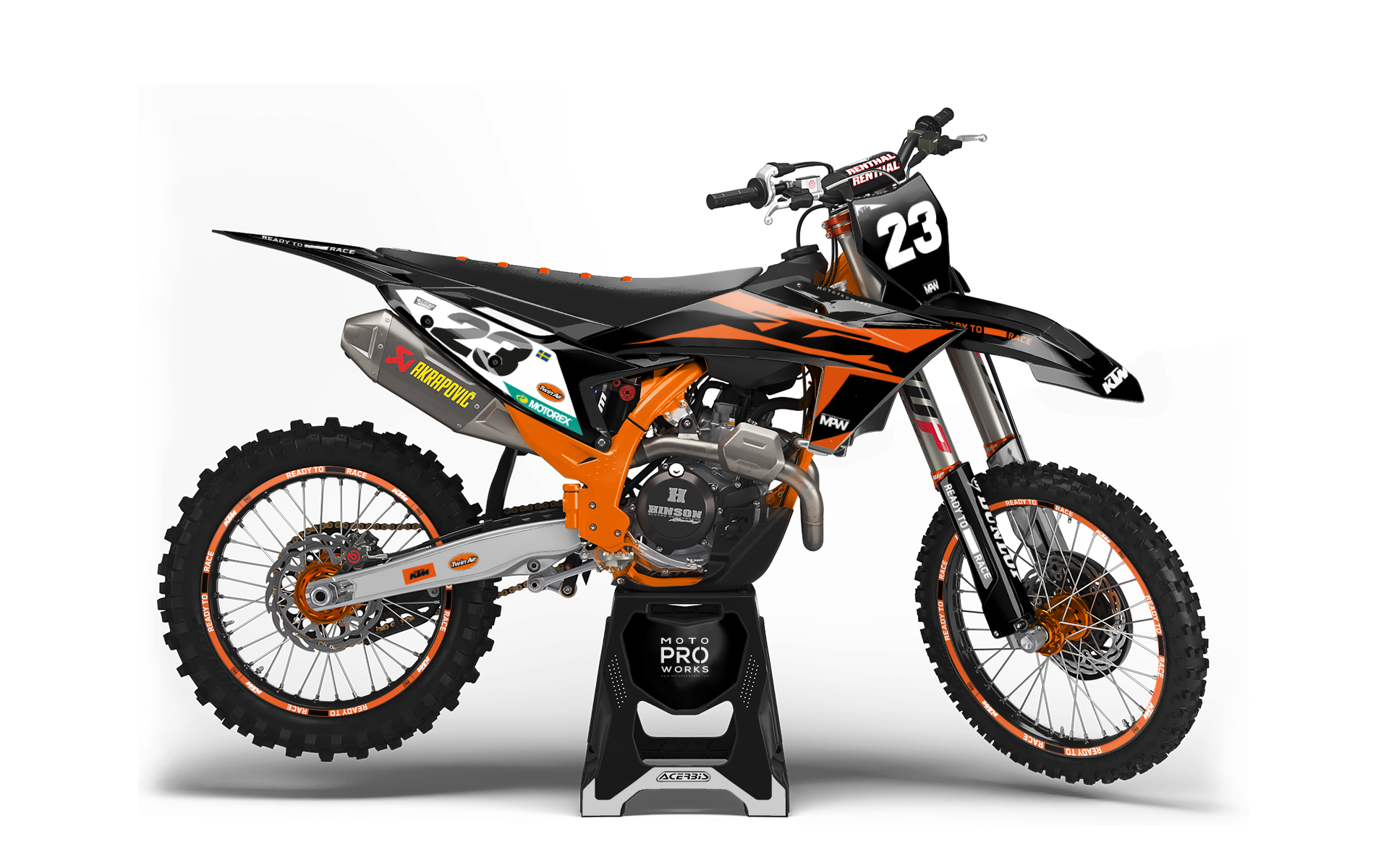 KTM EXC / EXC-F STICKERSET - “OnTrack" (Zwart/Oranje)