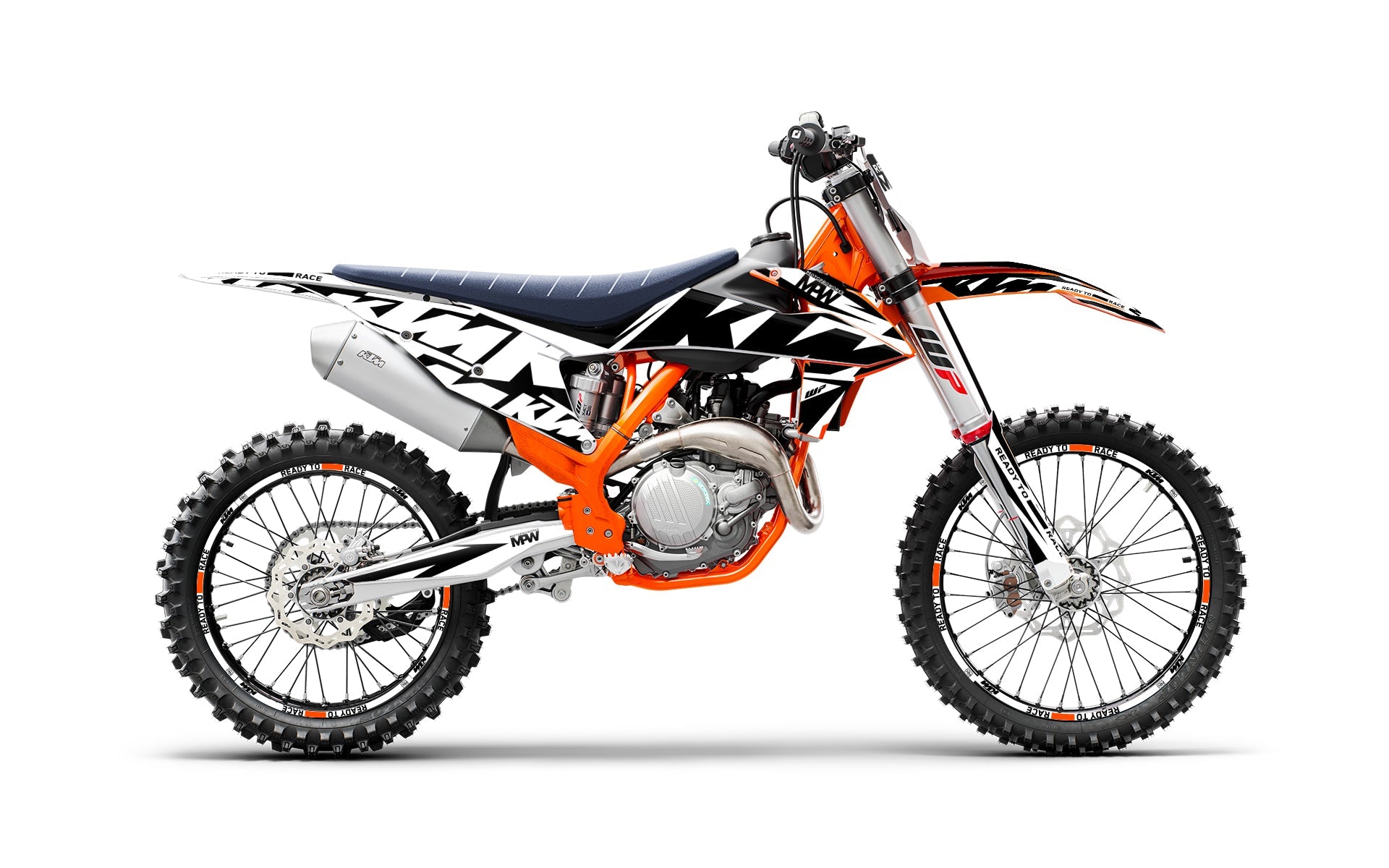 KTM XC / XC-F / XC-W GRÁFICOS - “Kickdrift” (Blanco/Negro)