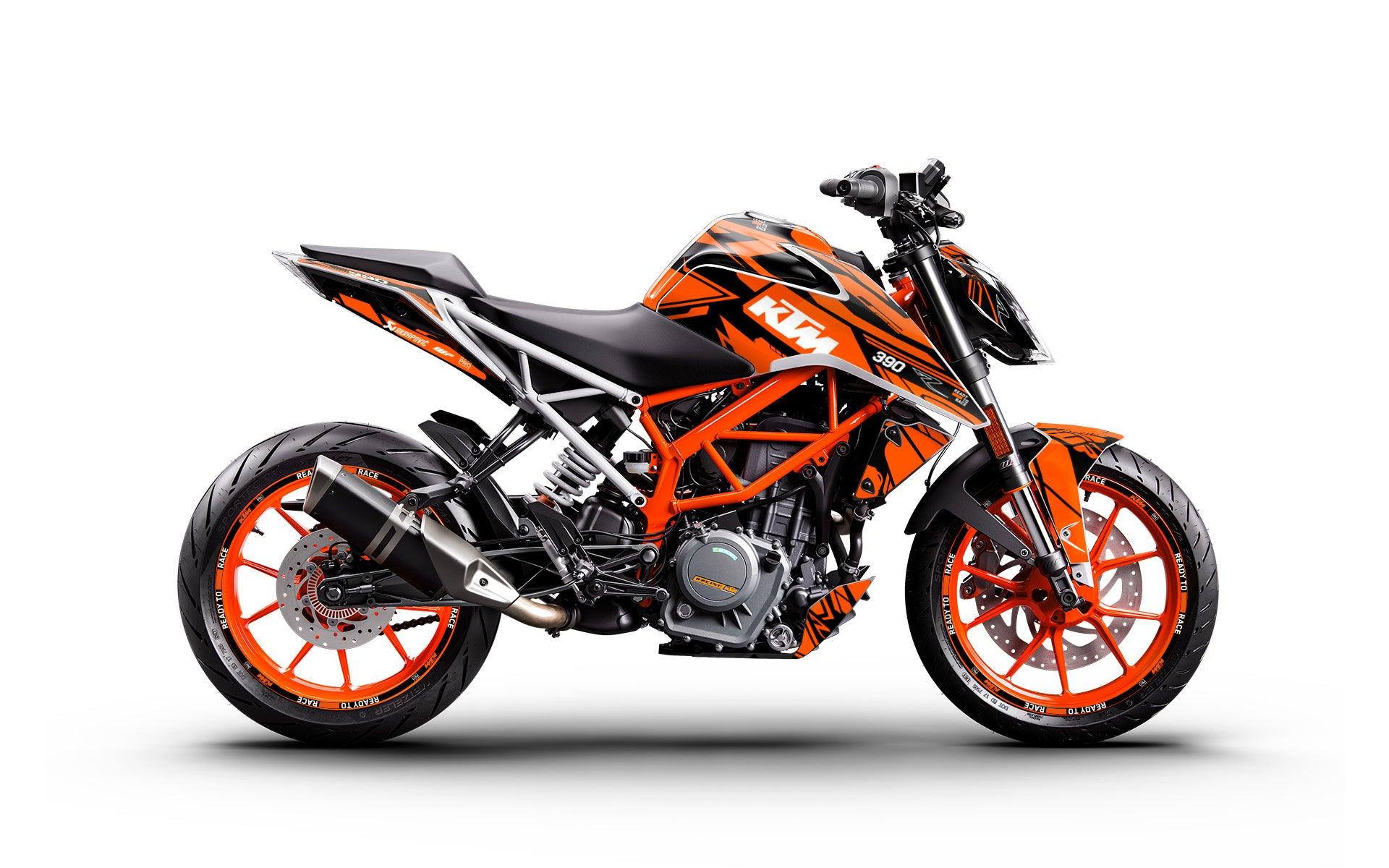 KTM 125/200/250/390 Duke 2011-2023 GRAPHICS - "Pulse" (Black/Orange)