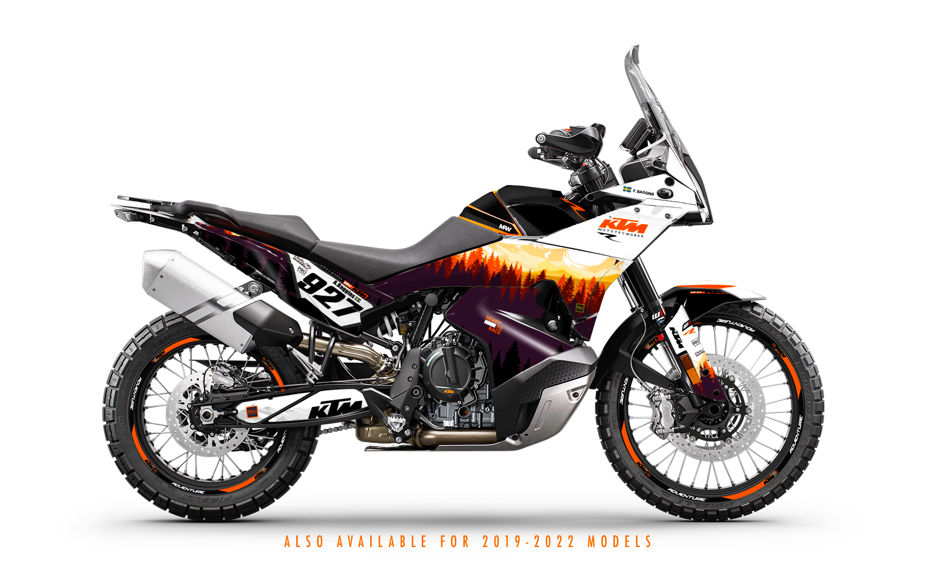 KTM 790/890 Adventure R/S GRAPHICS - "Abisko" (White/Orange)
