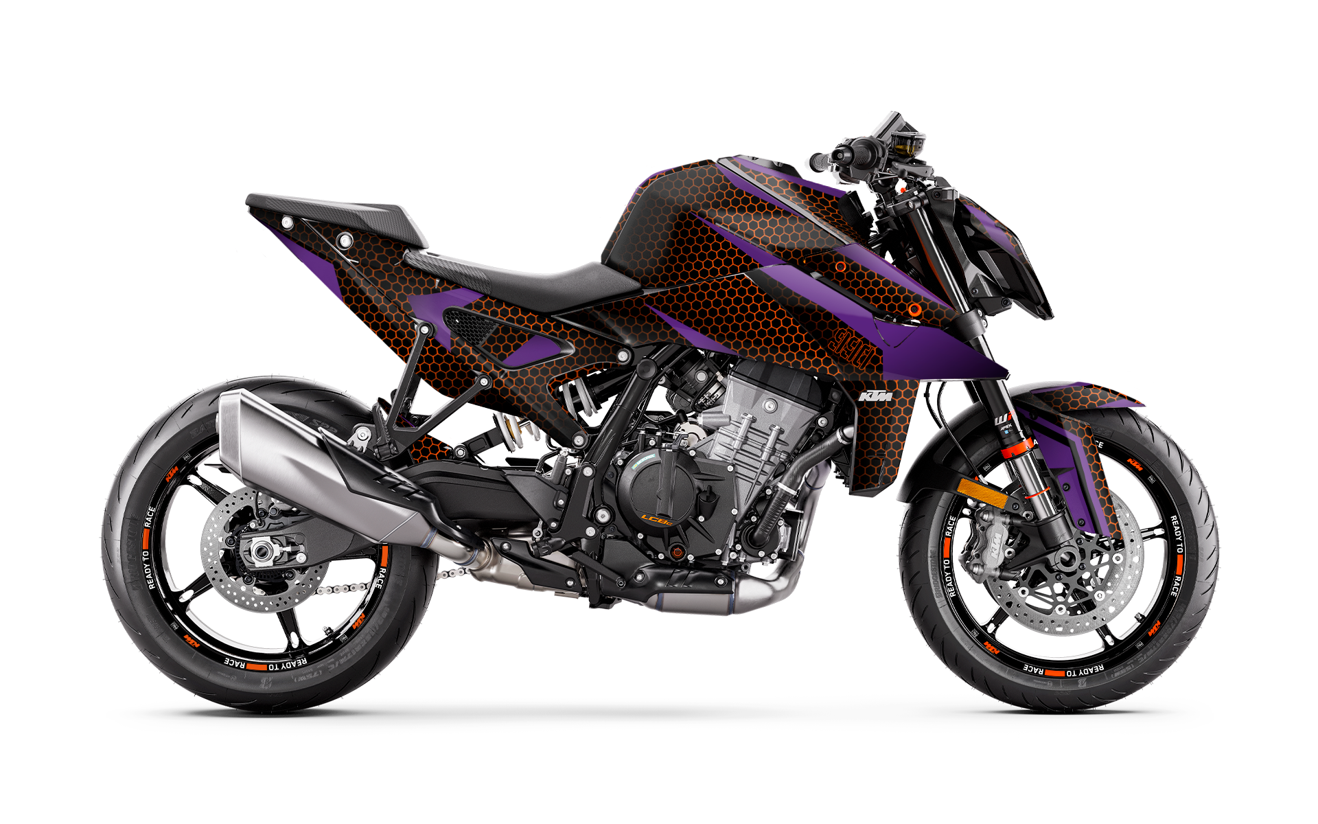 KTM 990 Duke GRAPHICS - "Arcane" (Orange/Purple)