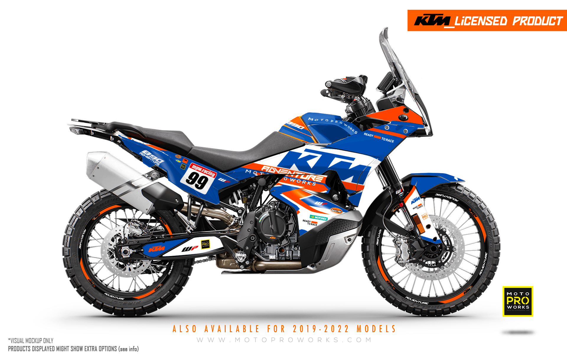KTM 790/890 Adventure R/S 2023 GRAPHICS - &quot;Atlantic&quot; (White/Blue/Orange)