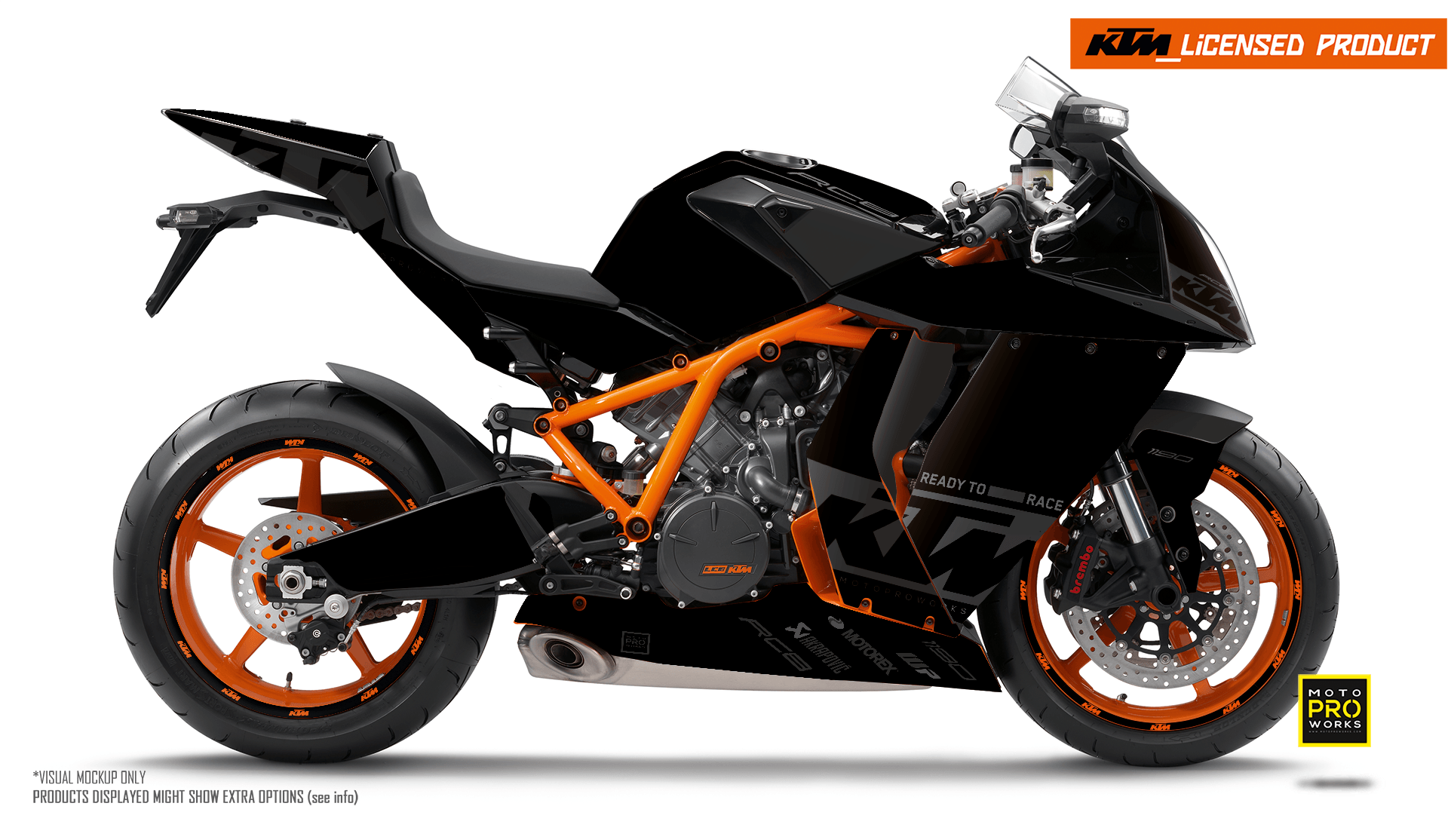 KTM RC8 1190 2011-2015 GRAPHICS - "Grid" (Black) - MotoProWorks