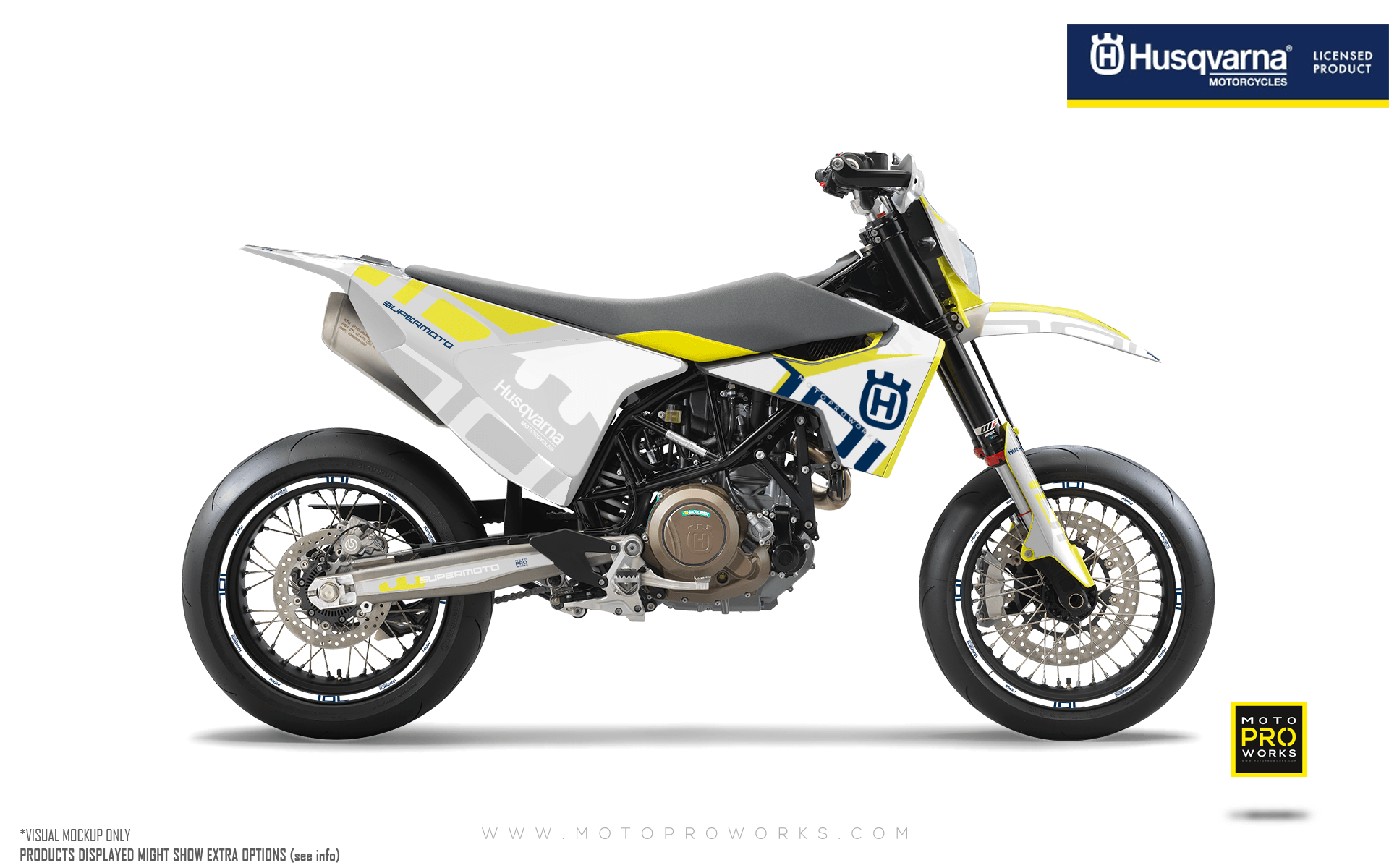 Husqvarna 701 Enduro Graphics - "Monarch" (White) - MotoProWorks | Decals and Bike Graphic kits