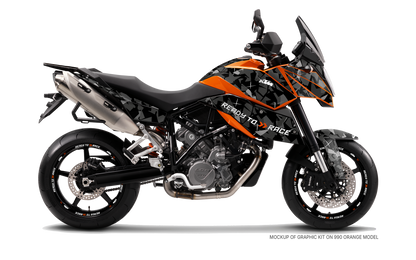 KTM 990 SM / SMR / SMT GRAPHICS - "Flake" (Black) - MotoProWorks