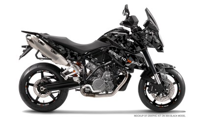 KTM 990 SM / SMR / SMT GRAPHICS - "Flake" (Black) - MotoProWorks