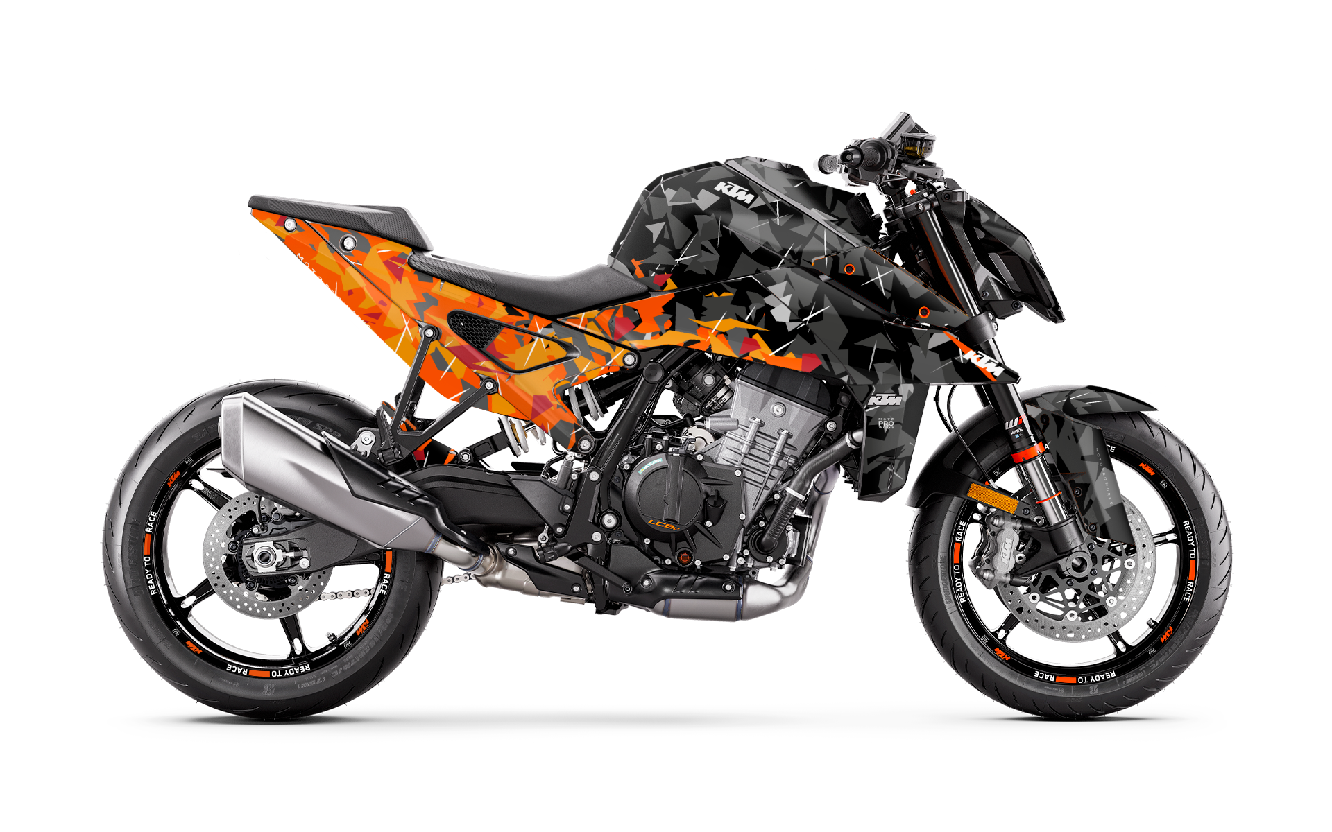 KTM 990 Duke GRAPHICS - "Flake" (Black/Orange)