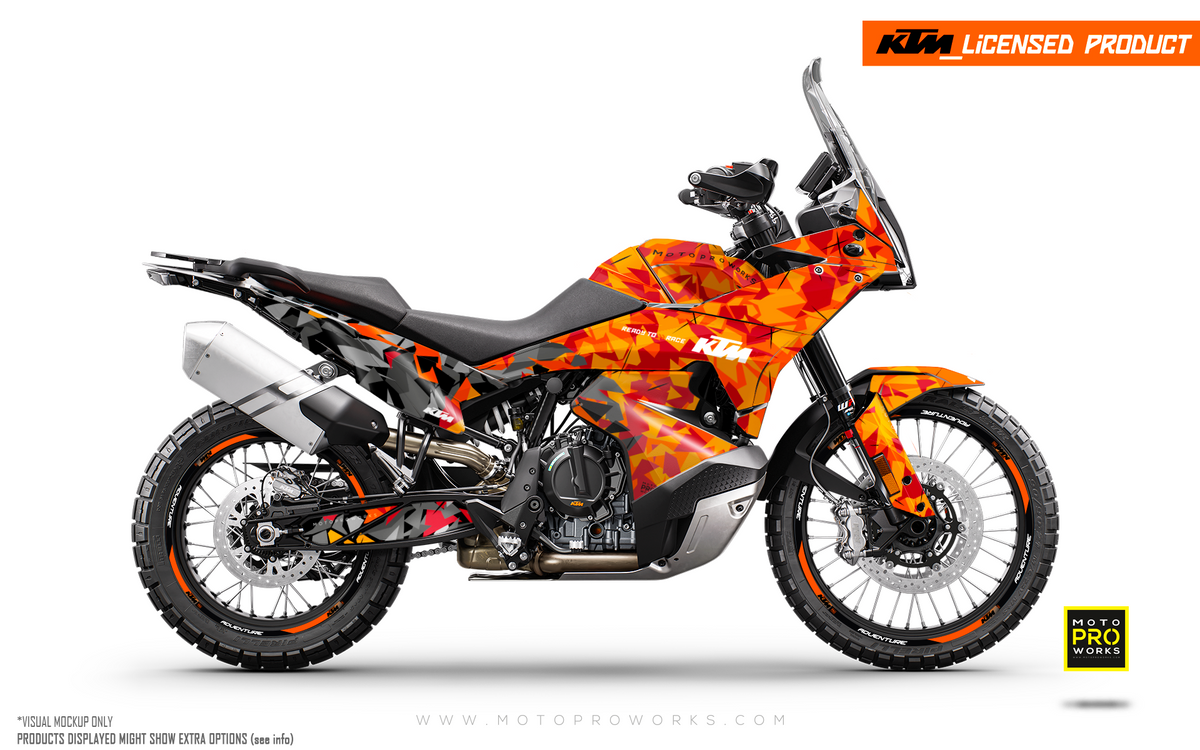 KTM 790/890 Adventure R/S 2023 GRAPHICS - &quot;Flake&quot; (Orange/Black)