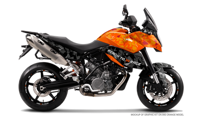 KTM 990 SM / SMR / SMT GRAPHICS - "Flake" (Orange/Black) - MotoProWorks