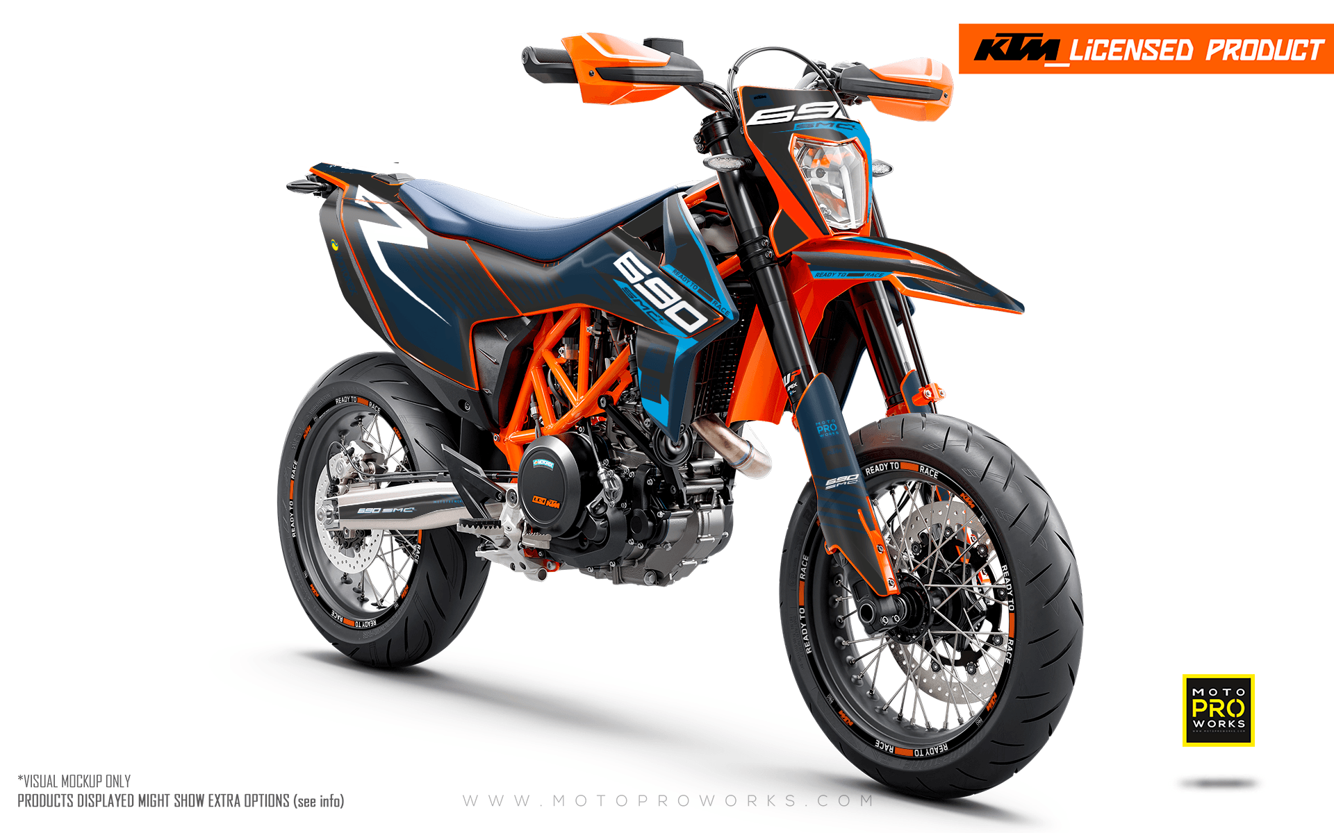 KTM 690 Enduro GRAPHICS Fuel Blue Dark Grey MotoProWorks