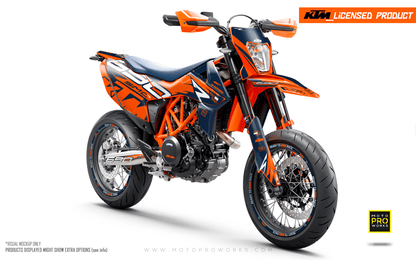 KTM GRAPHICS - 690 SMC-R "Quickshift" (Blue/Orange/White) - MotoProWorks