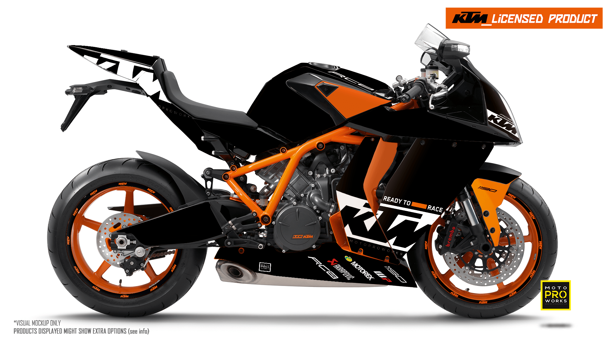 KTM RC8 1190 2011-2015 GRAPHICS - "Grid" (Black/Orange)