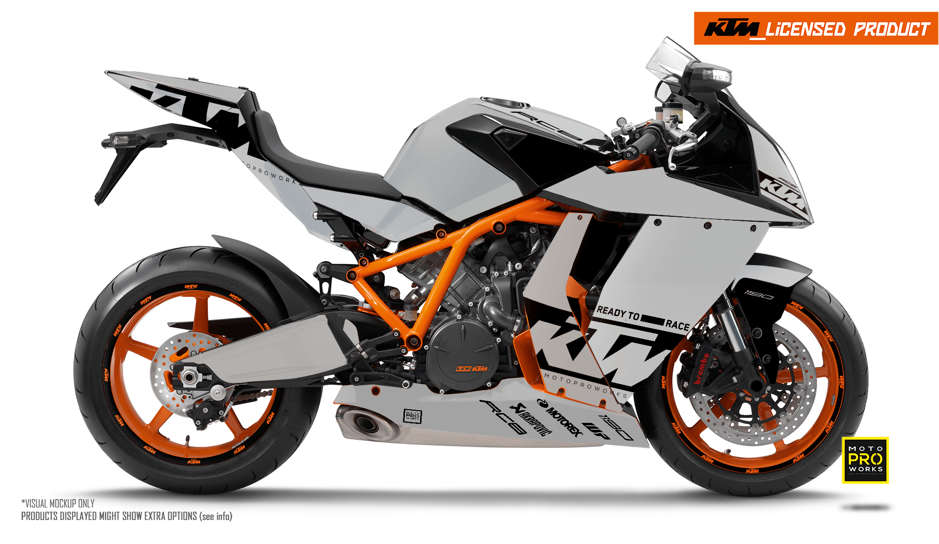 KTM RC8 1190 2011-2015 GRAPHICS - "Grid" (Chalk) - MotoProWorks