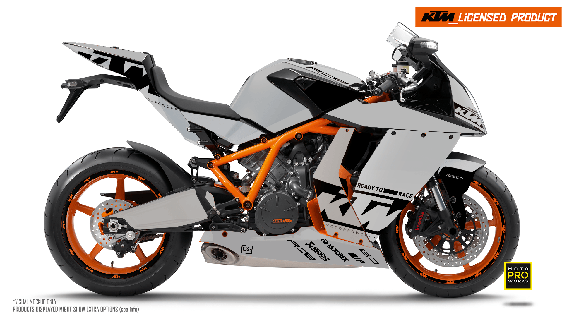 KTM RC8 1190 2011-2015 GRAPHICS - &quot;Grid&quot; (Chalk)