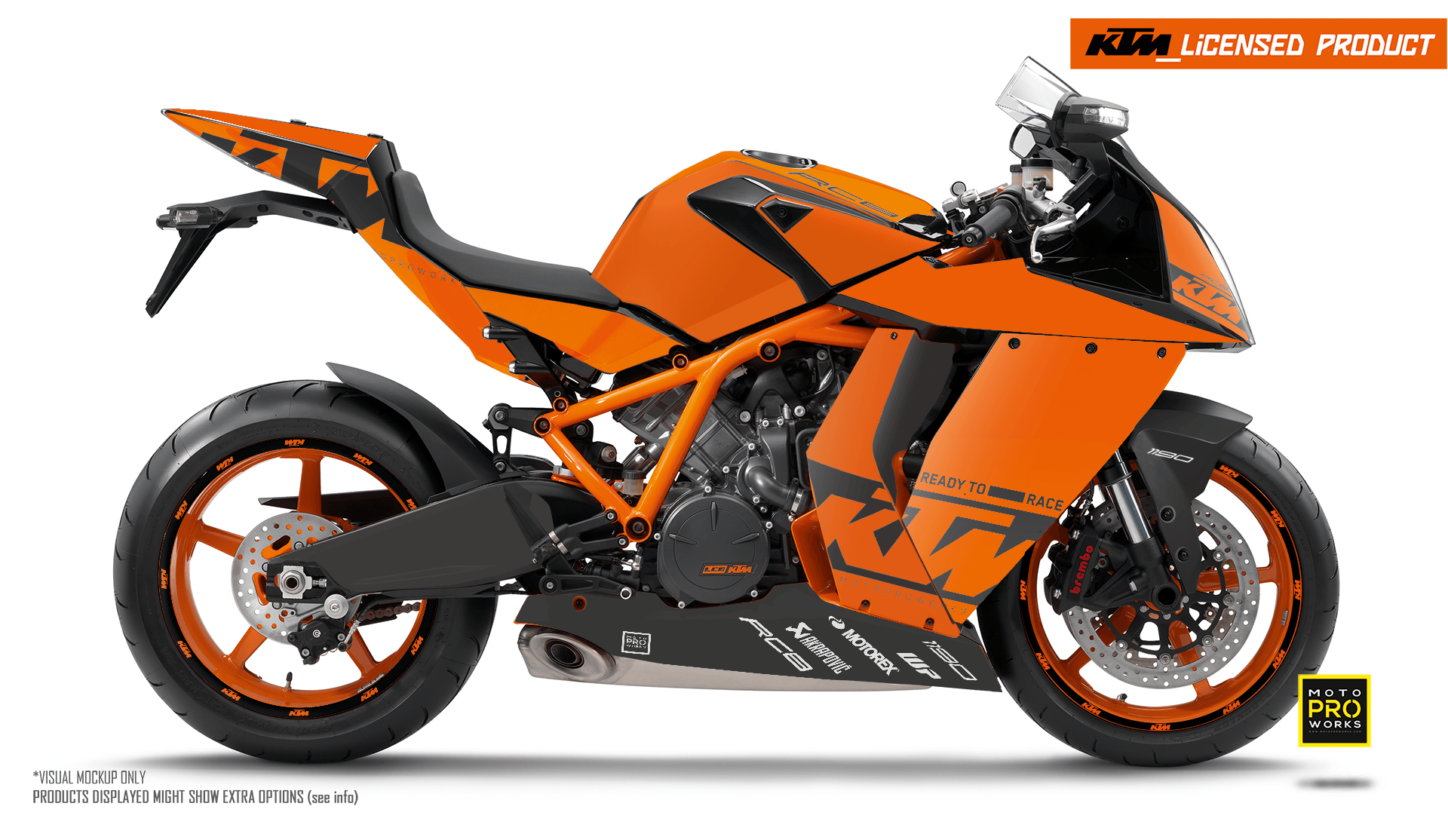 KTM RC8 1190 2011-2015 GRAPHICS - "Grid" (Orange/Grey)