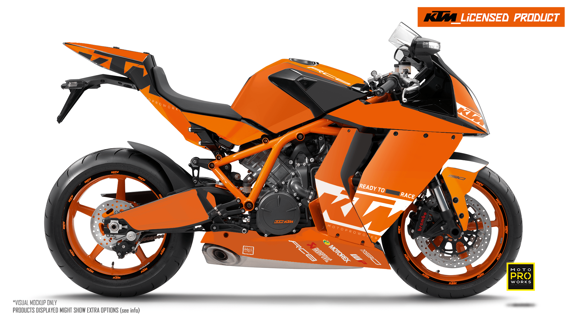 KTM RC8 1190 2011-2015 GRAPHICS - "Grid" (Orange/White) - MotoProWorks