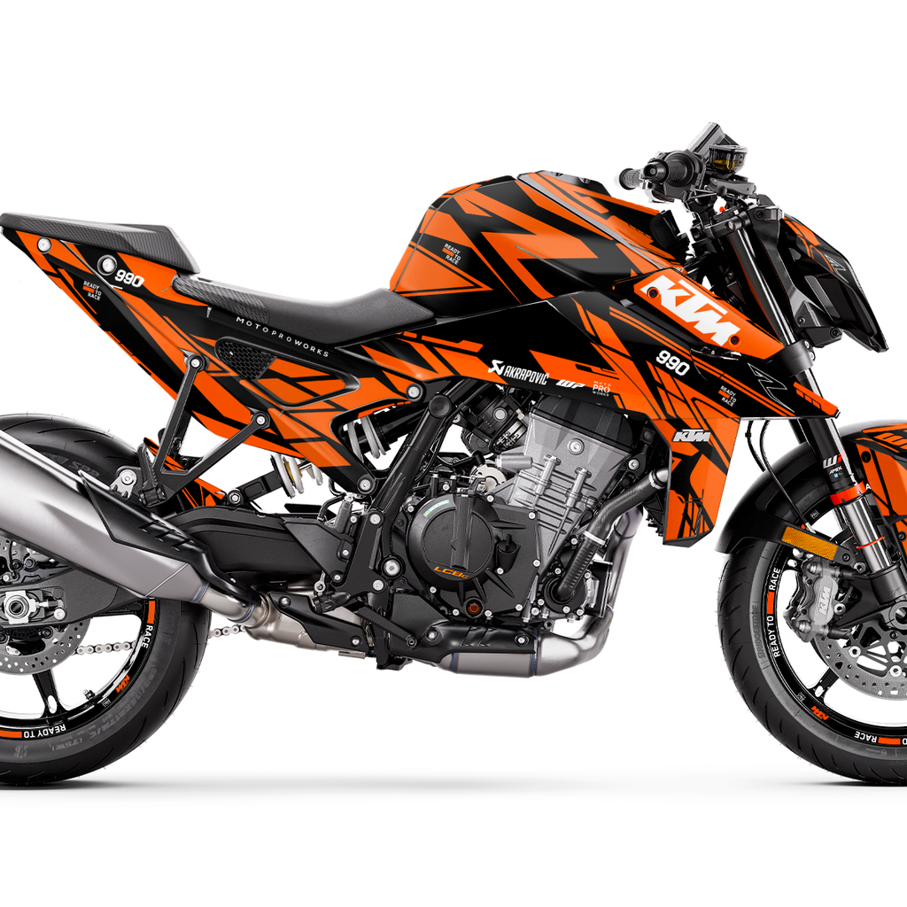 KTM 990 Duke GRAPHICS Pulse Black Orange MotoProWorks