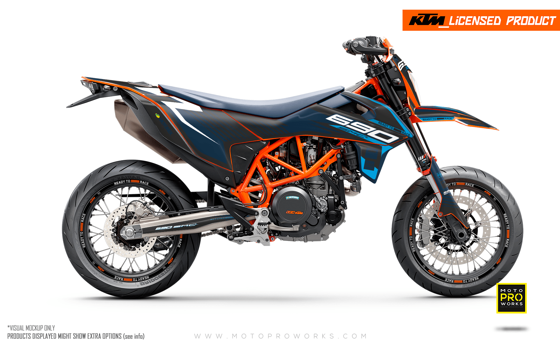 KTM GRAPHICS - 690 SMC-R "Fuel" (Blue/Dark Grey) - MotoProWorks