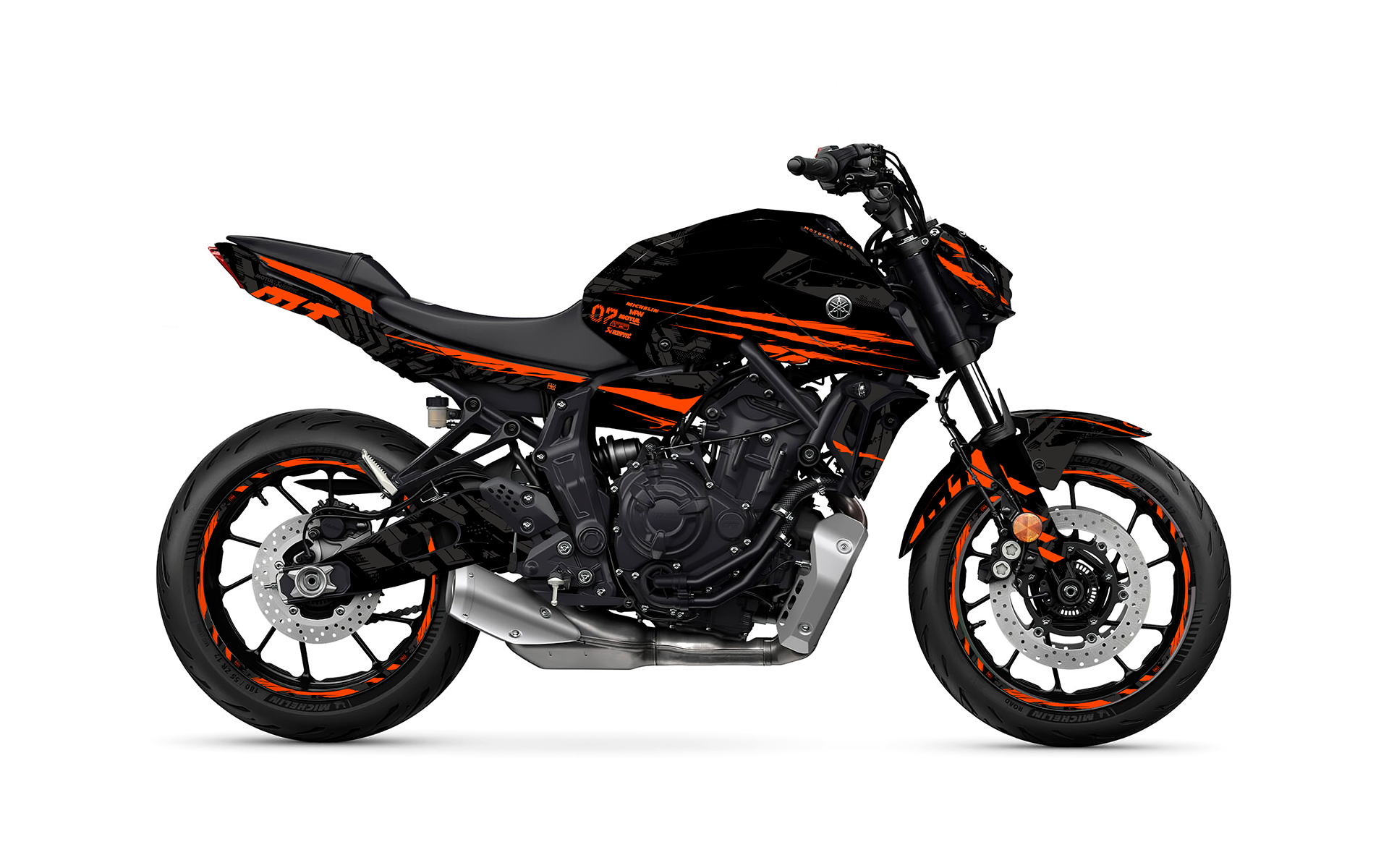 Yamaha MT 07 Kit Gráfico - "Venom" (Orange Fluo Edition)