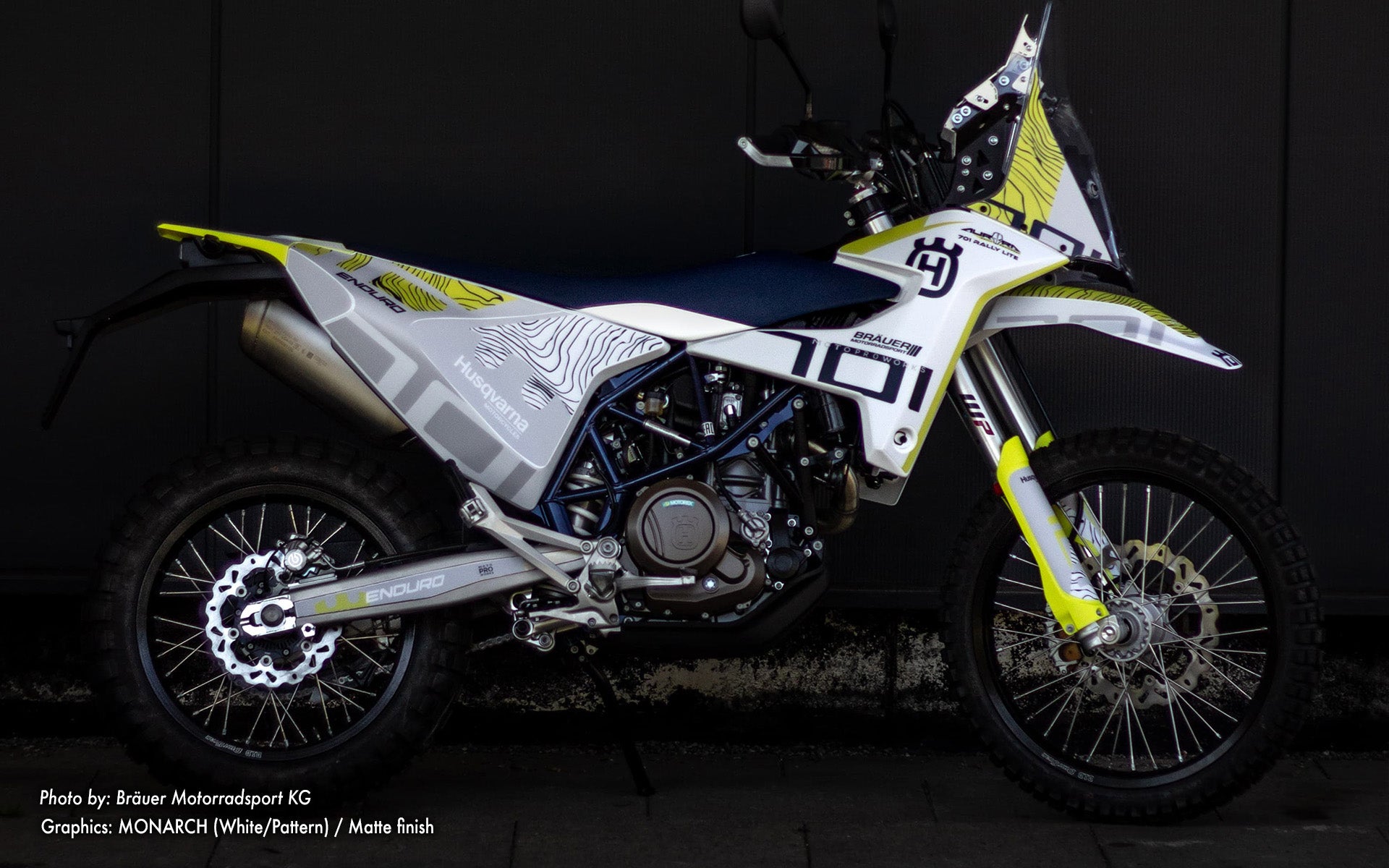 Husqvarna 701 Enduro Graphics - "Monarch" (White/Pattern)
