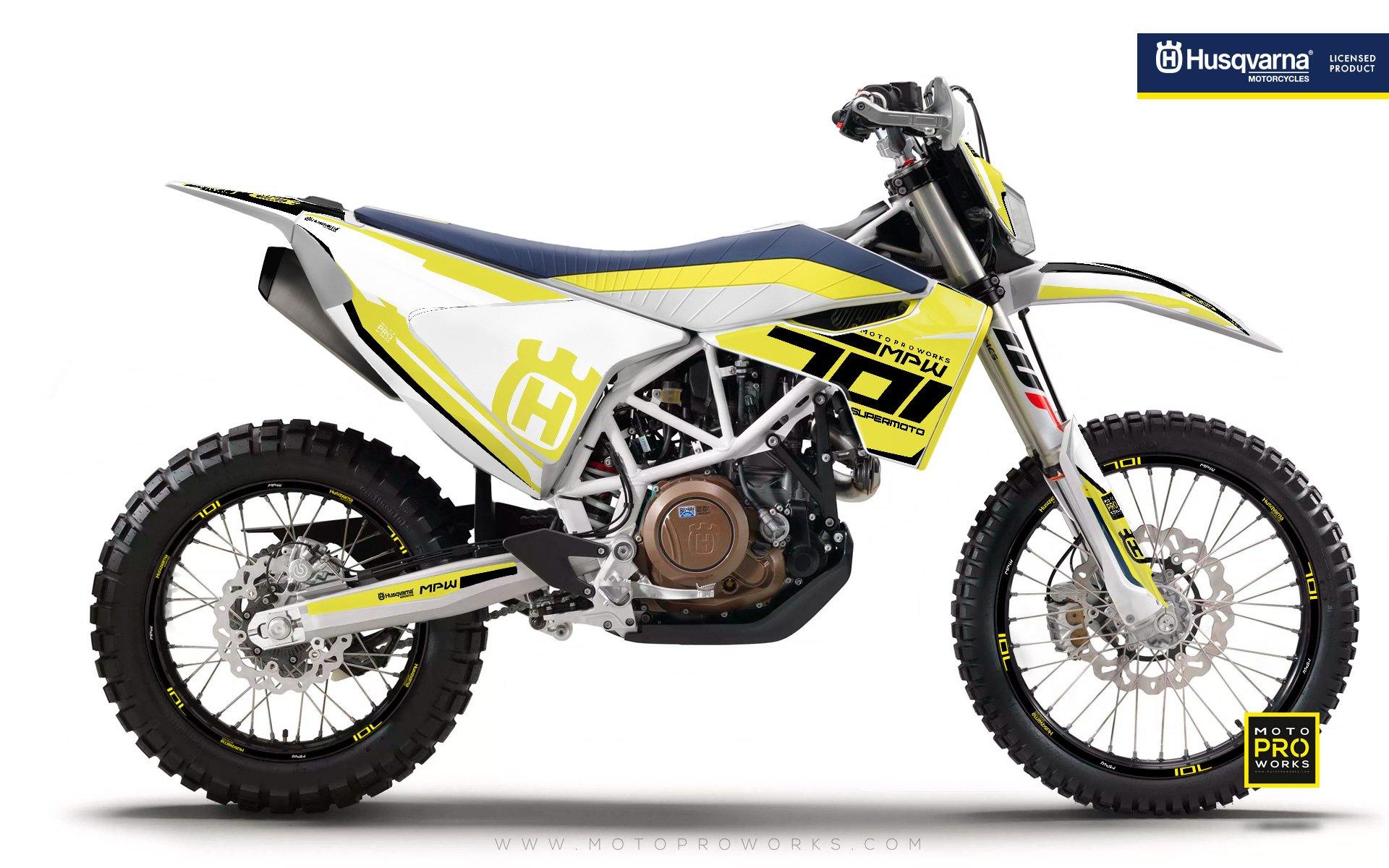 Husqvarna 701 Enduro Graphics - "SEVENOHONE" (Yellow) - MotoProWorks | Decals and Bike Graphic kits | Decals and Bike Graphic kit