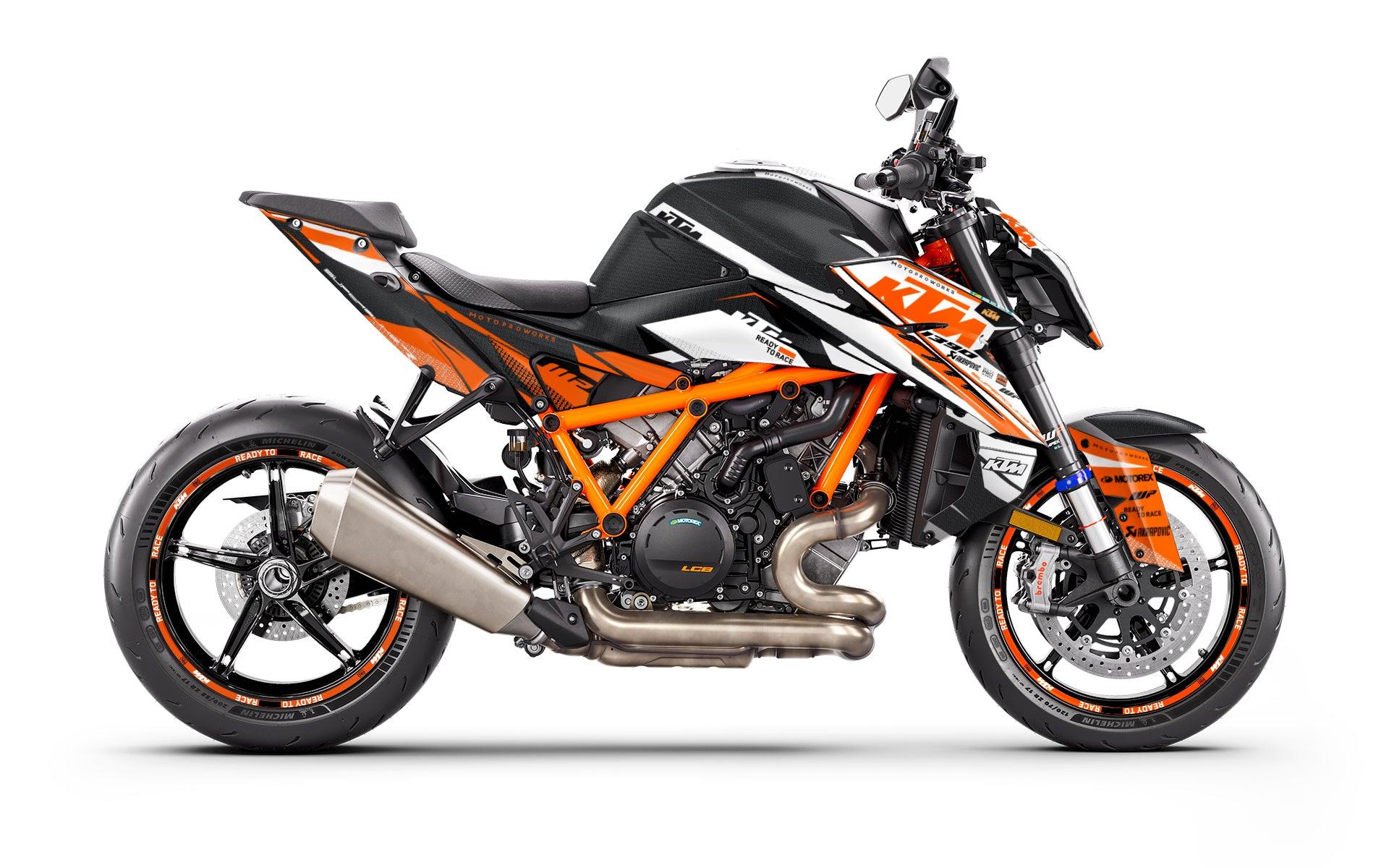 KTM 1390 Super Duke R/Evo GRAPHICS - "Nebula" (Orange/White) - MotoProWorks