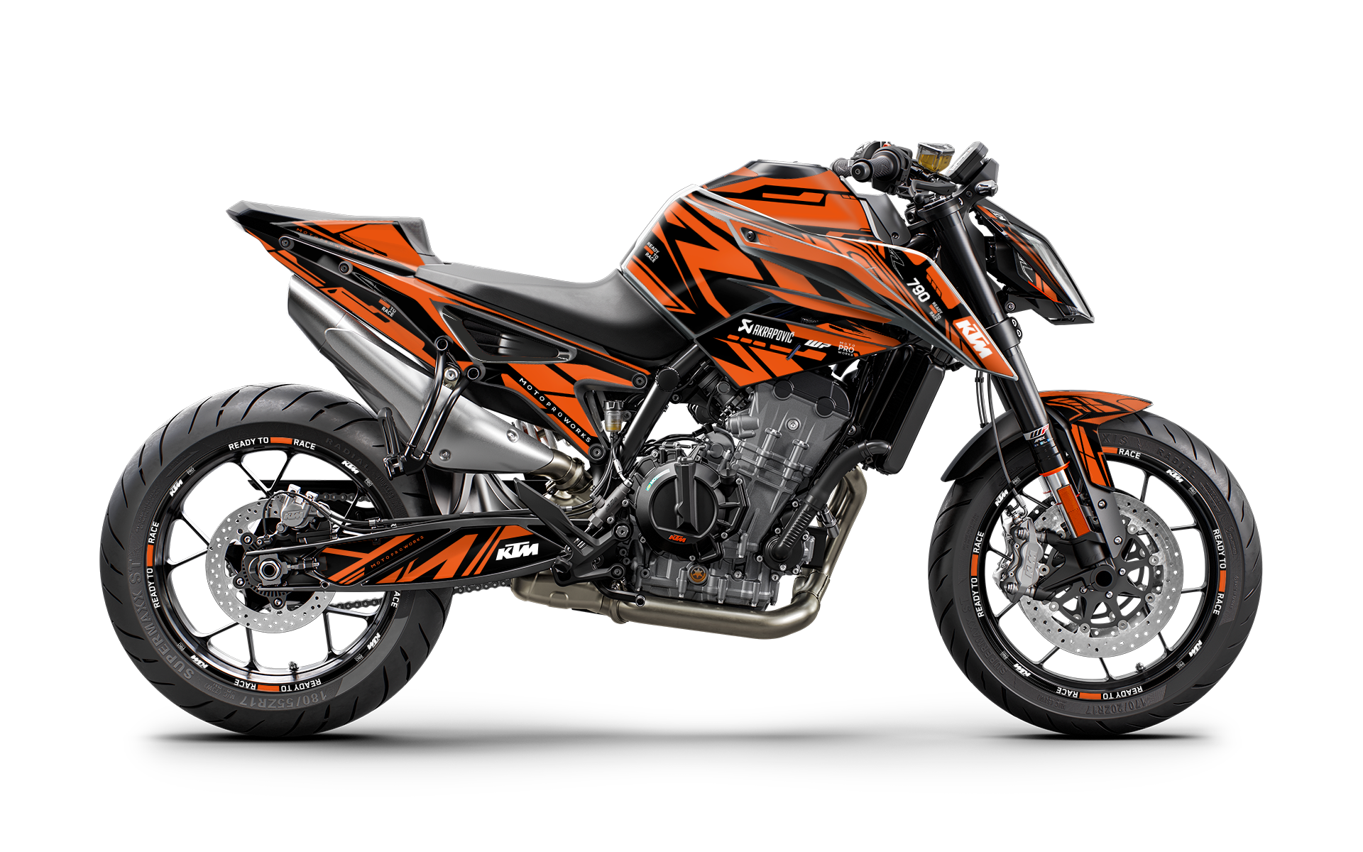 KTM 790/890 Duke GRÁFICOS - "Pulse" (Negro/Naranja)