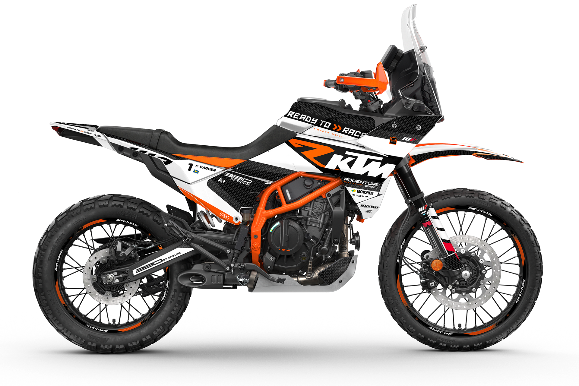 KTM 390 Adventure R / X GRAPHICS - "RR-Tech" (White)
