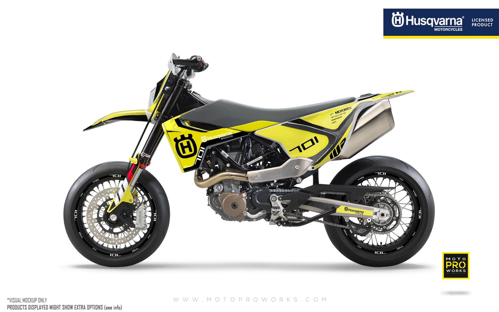 Husqvarna 701 Enduro Graphics - "RR-Tech" (Yellow) - MotoProWorks | Decals and Bike Graphic kits