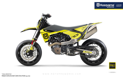 Husqvarna 701 Enduro Graphics - "RR-Tech" (Yellow) - MotoProWorks | Decals and Bike Graphic kits