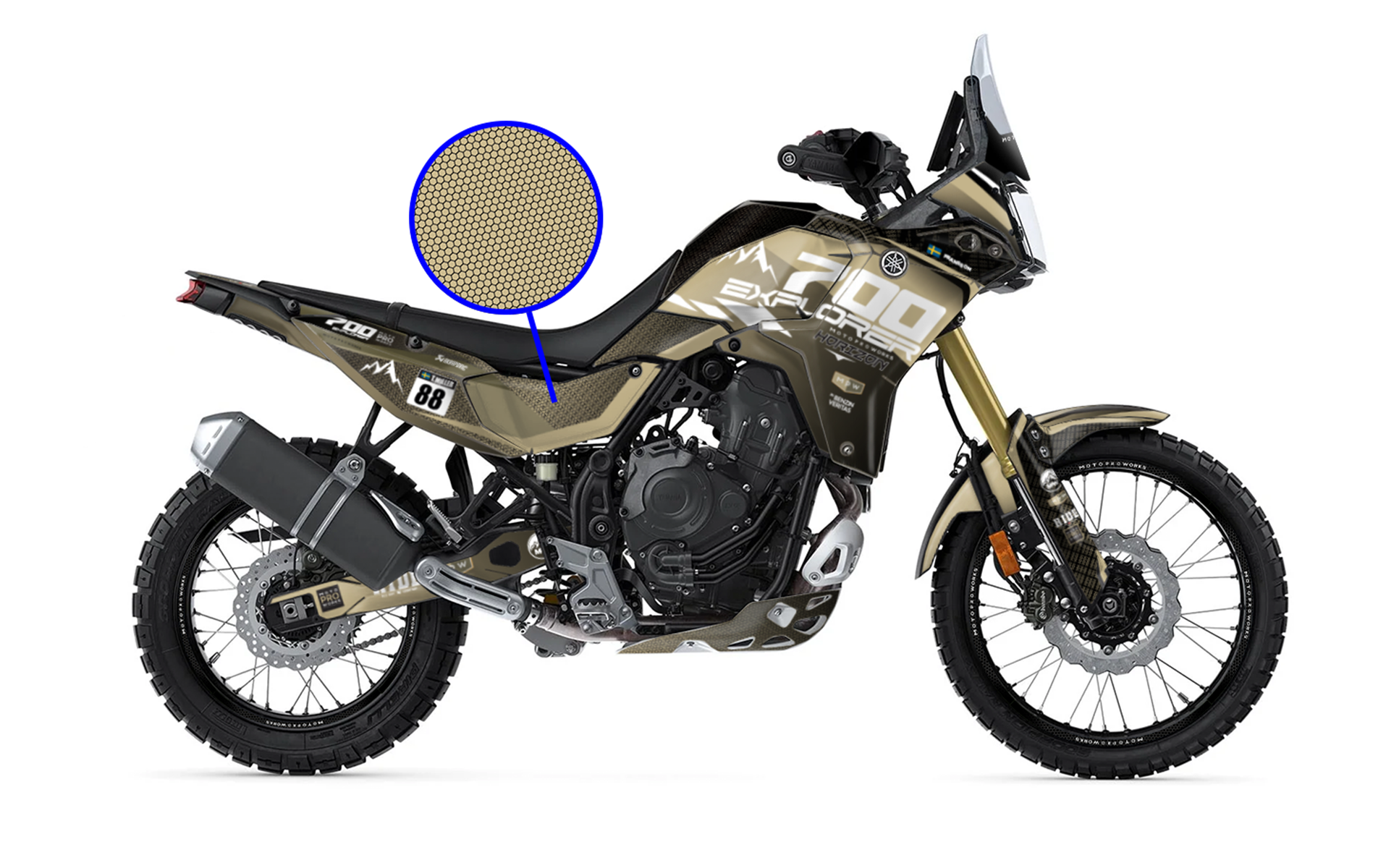 Yamaha Tenere 700 2025 Graphics - "Thrust" (Sand)