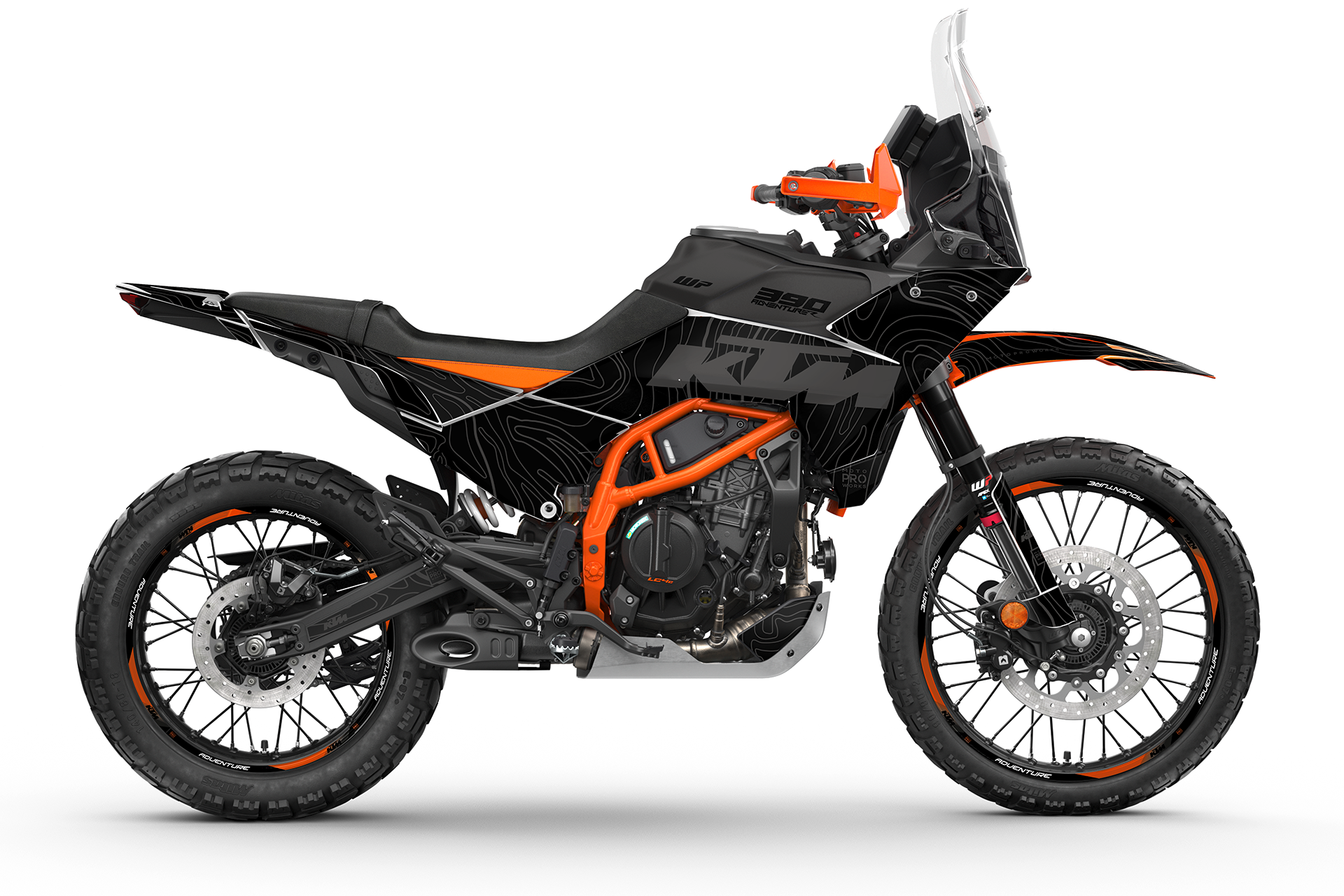 KTM 390 Adventure R / X GRAPHICS - "Topography" (Black)