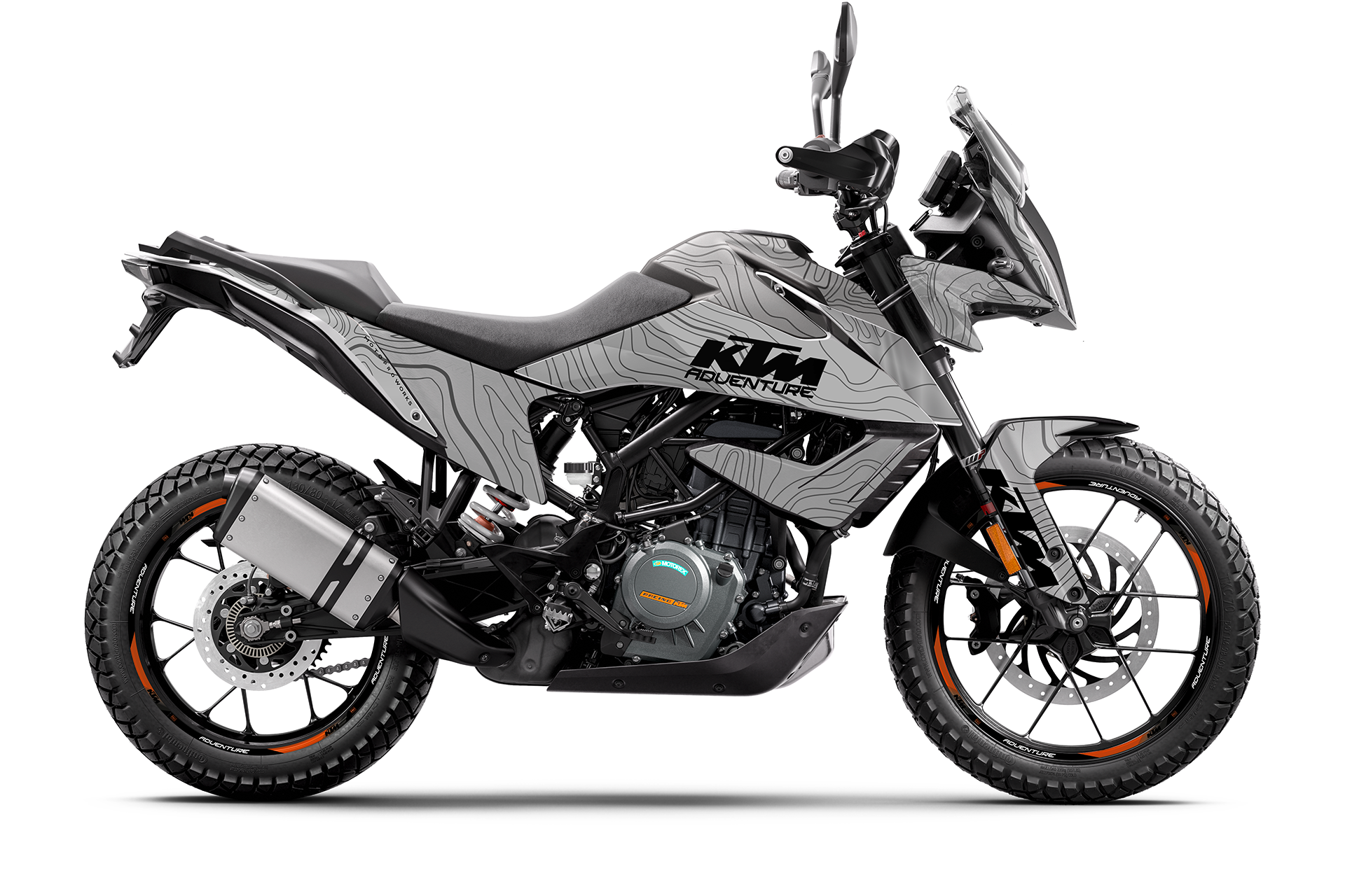 KTM 390 Adventure GRAPHICS - "Topography" (Grey)